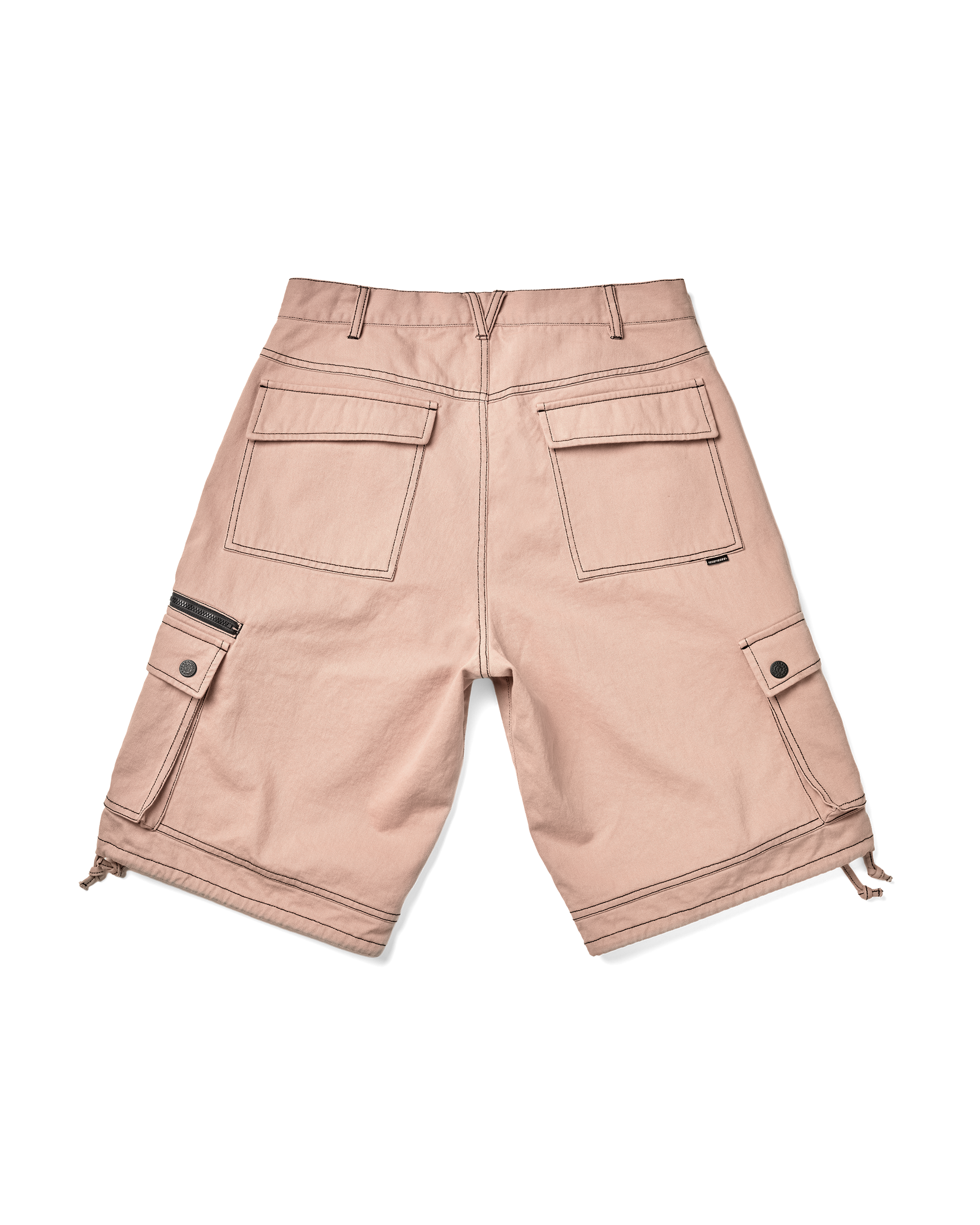 yeseyesee - Contrast Stitch Cargo Shorts (Coral) product image 2 | TRAB K-Fashion Australia