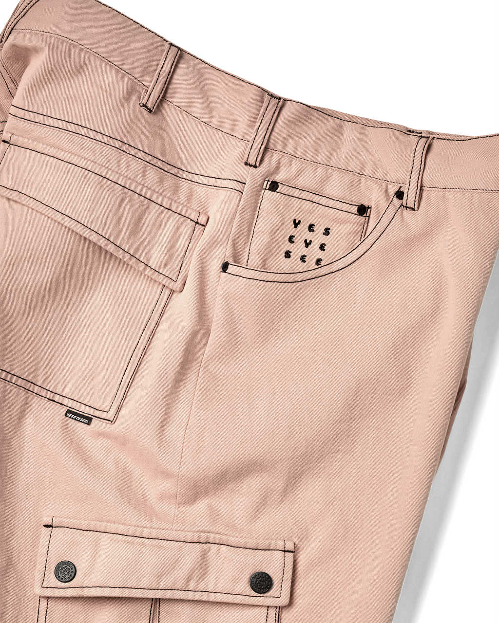 yeseyesee - Contrast Stitch Cargo Shorts (Coral) product image 3 | TRAB K-Fashion Australia