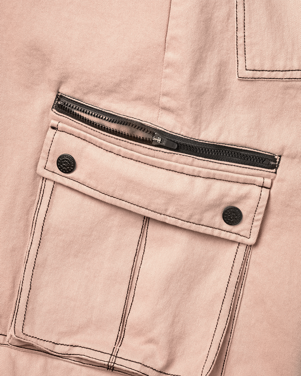 yeseyesee - Contrast Stitch Cargo Shorts (Coral) product image 5 | TRAB K-Fashion Australia