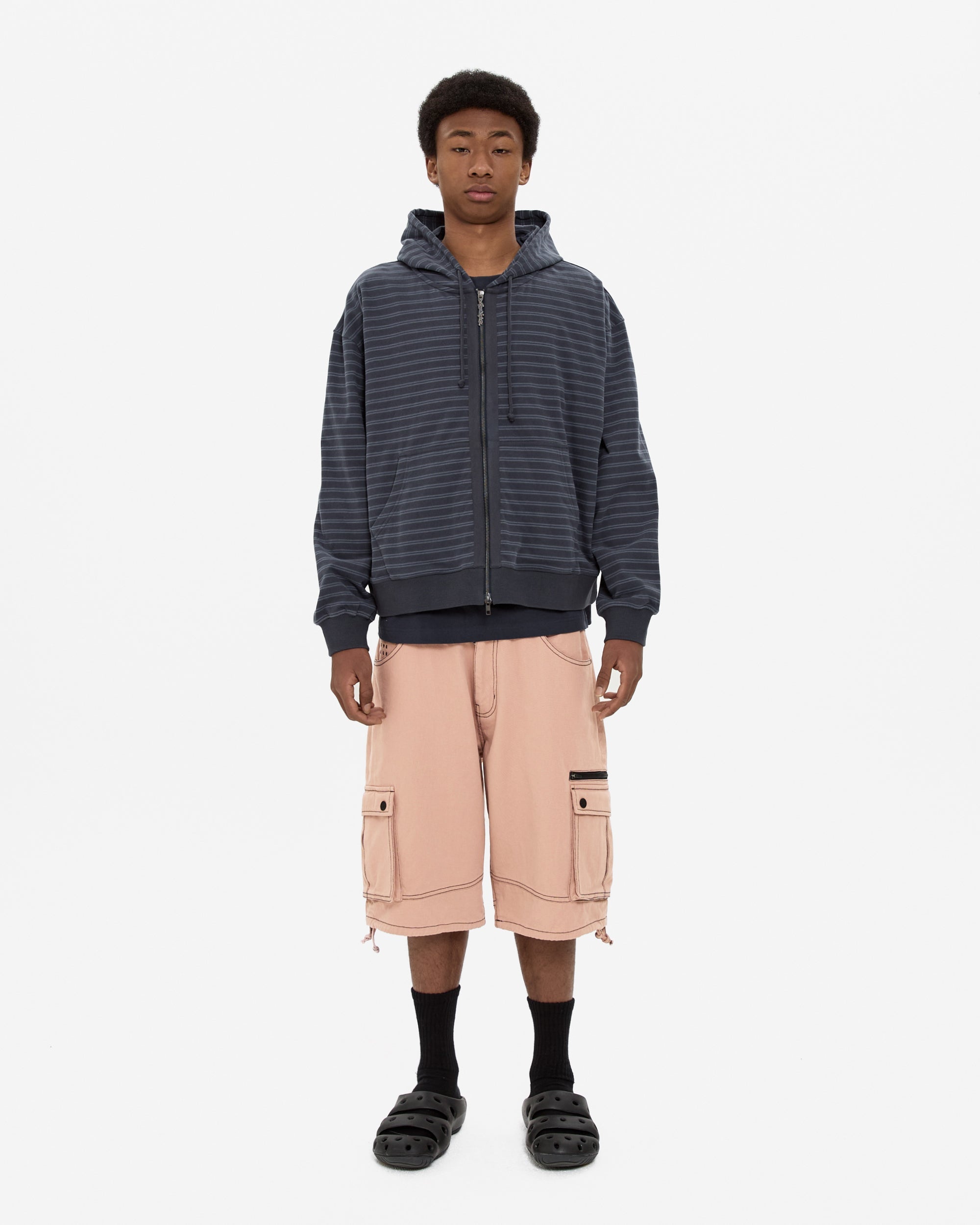 yeseyesee - Contrast Stitch Cargo Shorts (Coral) product image 7 | TRAB K-Fashion Australia