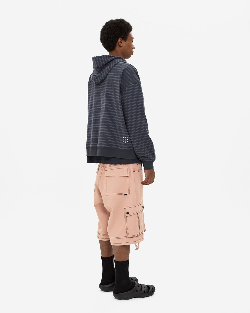 yeseyesee - Contrast Stitch Cargo Shorts (Coral) product image 9 | TRAB K-Fashion Australia