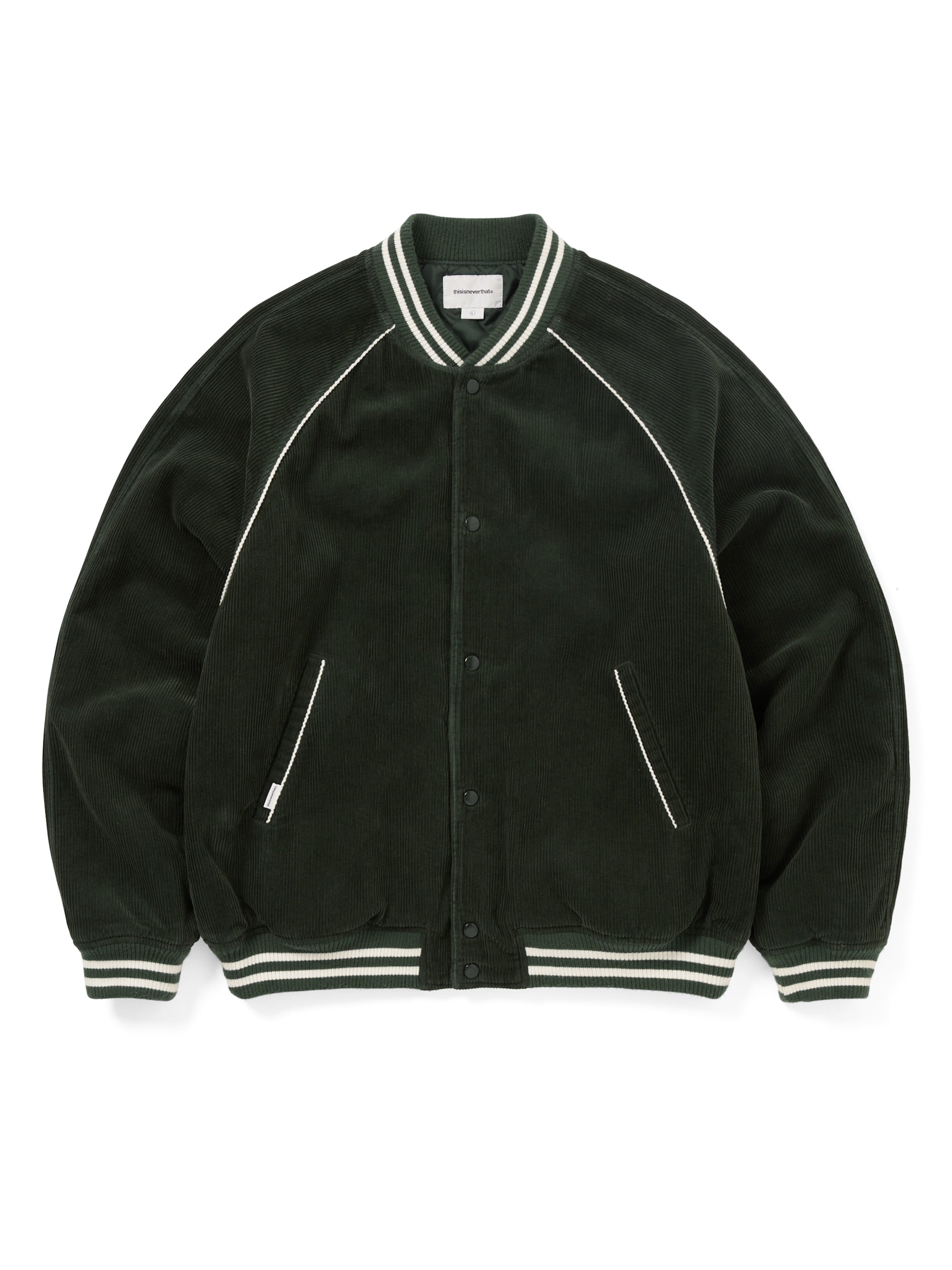 thisisneverthat - Corduroy Varsity Jacket (green) product image 1 | TRAB K-Fashion Australia