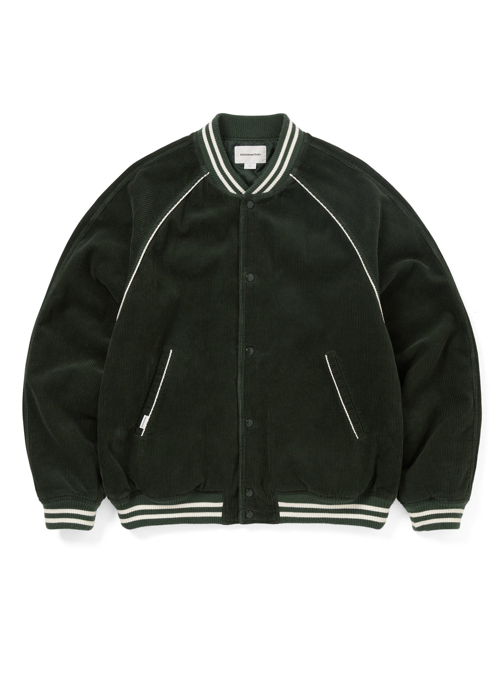 thisisneverthat - Corduroy Varsity Jacket (Green) product image 1 | TRAB K-Fashion Australia