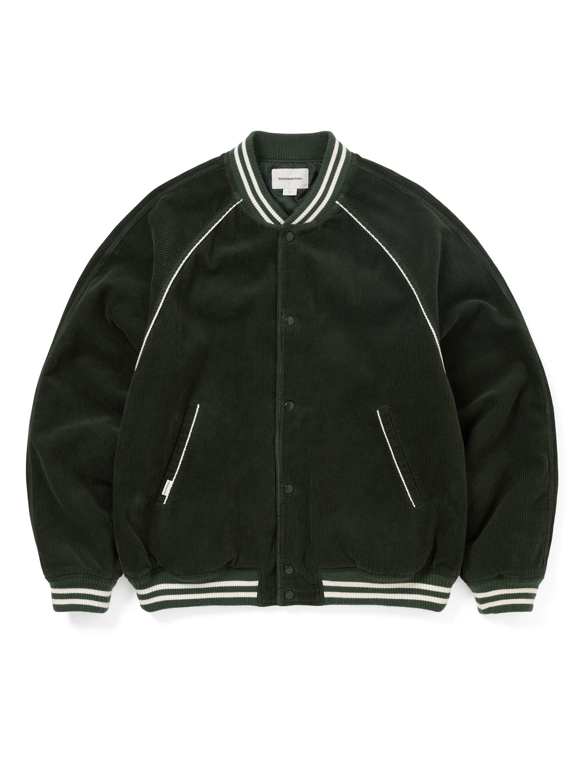 thisisneverthat - Corduroy Varsity Jacket (Green) product image 1 | TRAB K-Fashion Australia
