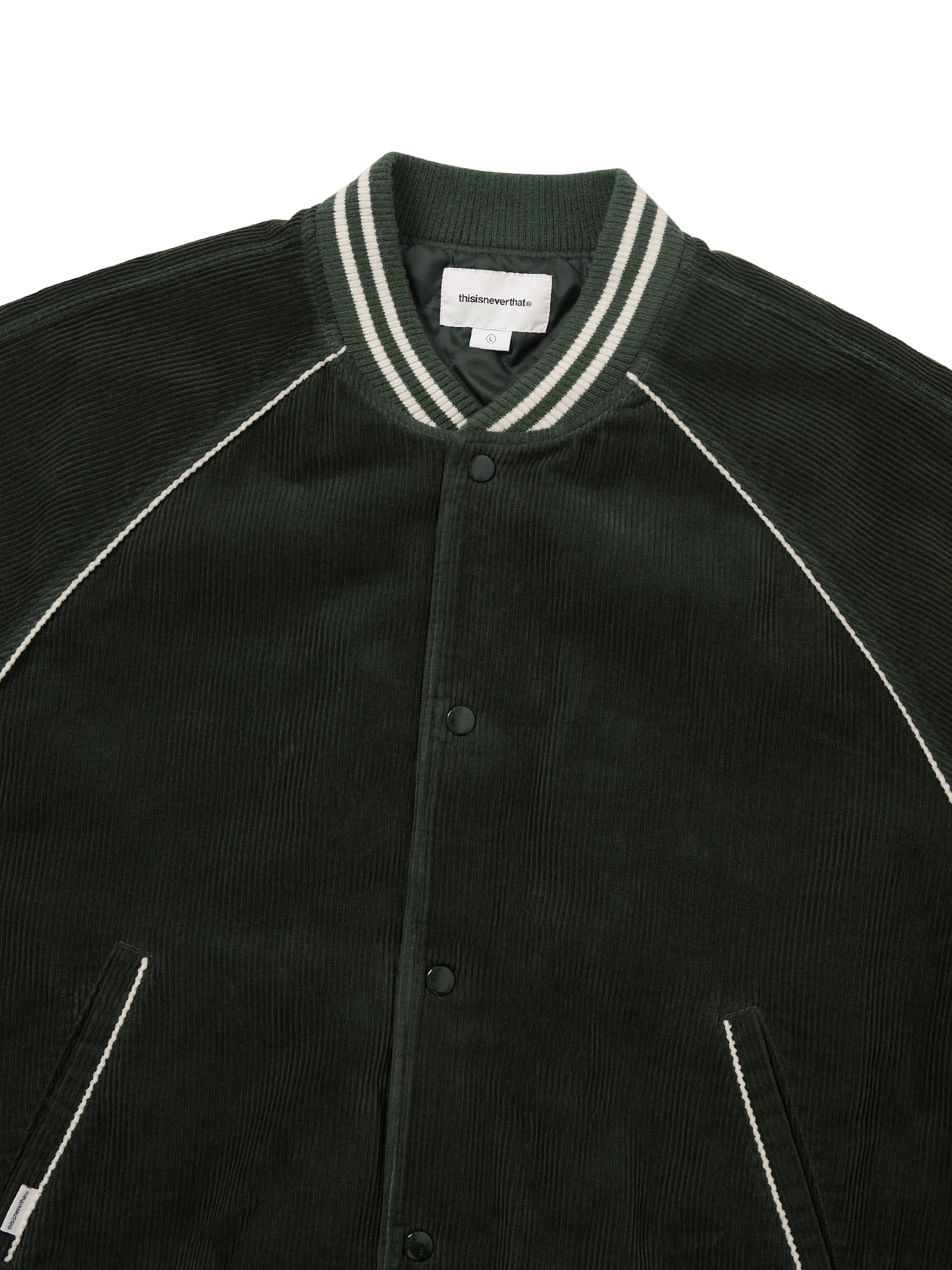 thisisneverthat - Corduroy Varsity Jacket (green) product image 2 | TRAB K-Fashion Australia