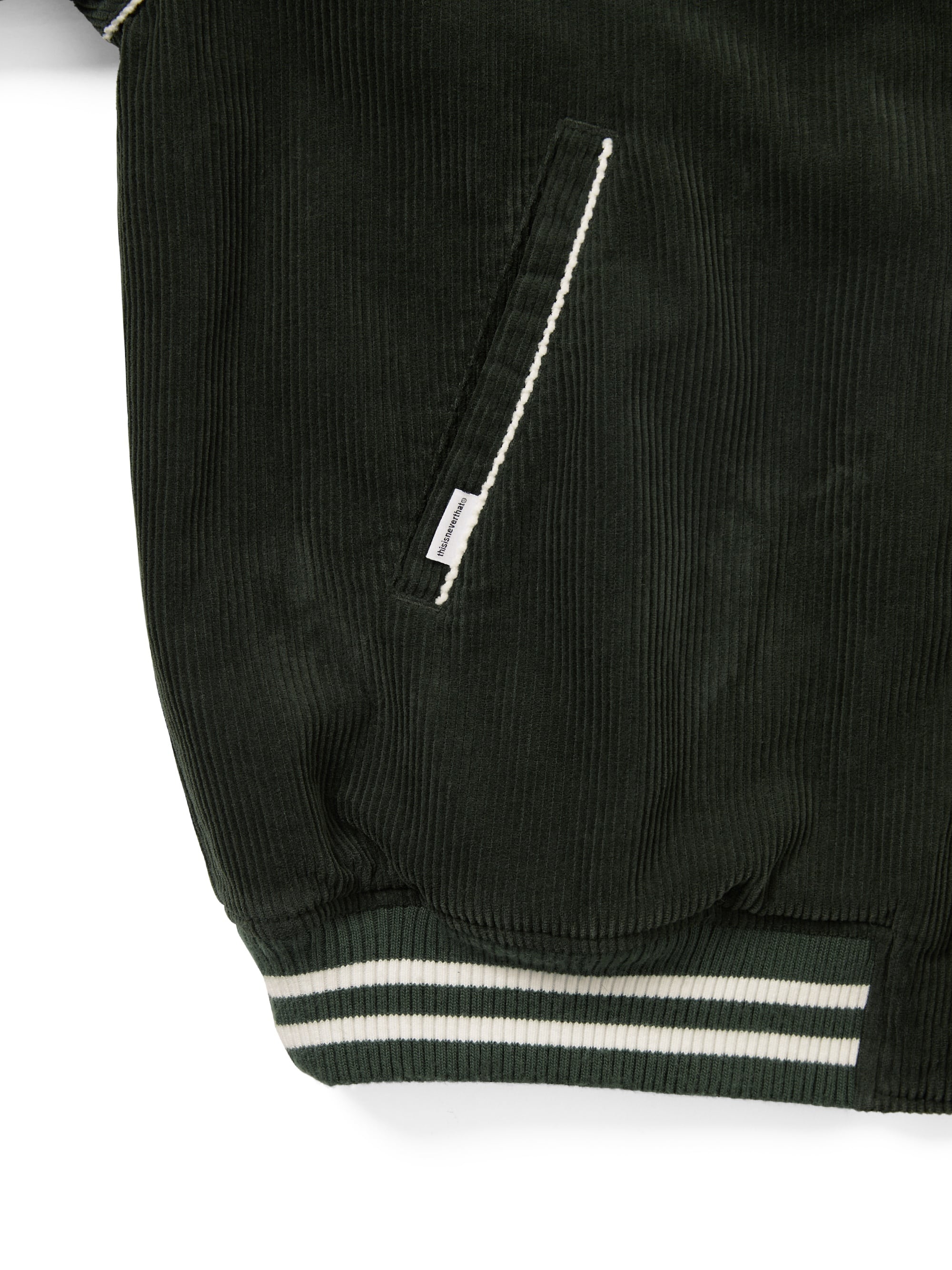 thisisneverthat - Corduroy Varsity Jacket (green) product image 3 | TRAB K-Fashion Australia