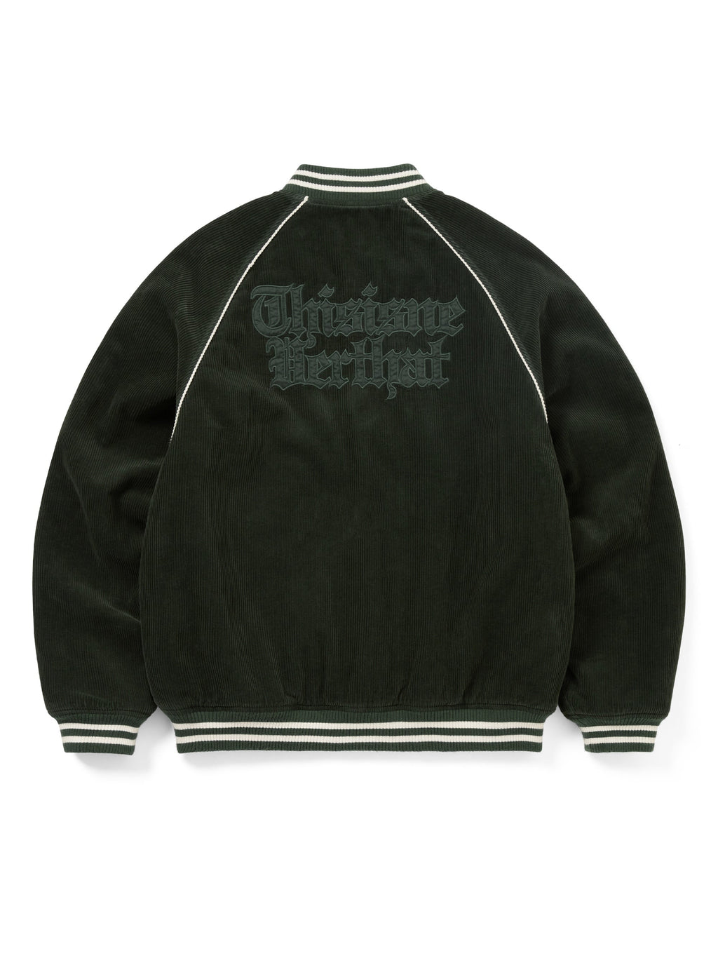 thisisneverthat - Corduroy Varsity Jacket (Green) product image 5 | TRAB K-Fashion Australia