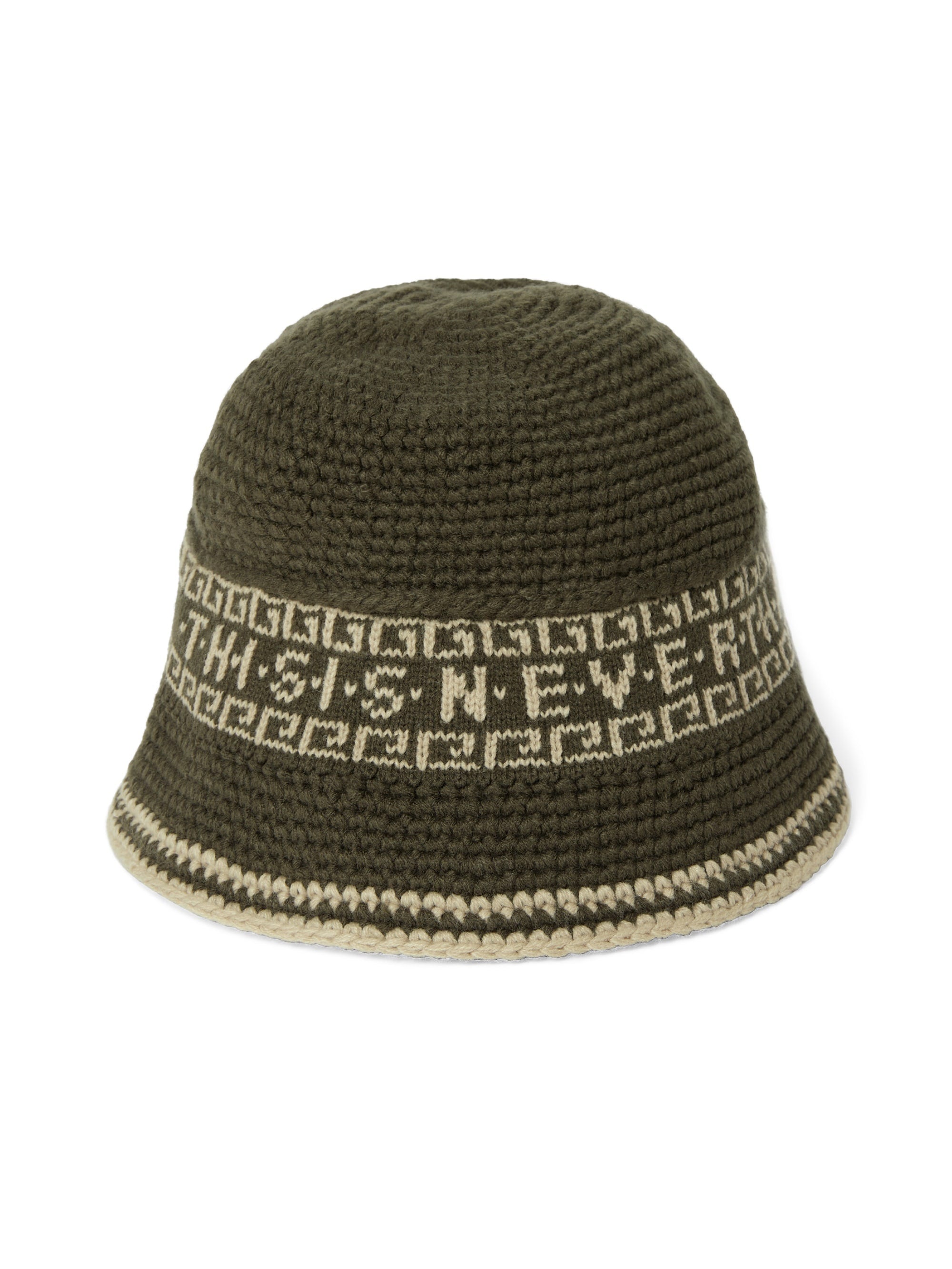 thisisneverthat - Crochet Bucket Hat (Olive) product image 1 | TRAB K-Fashion Australia