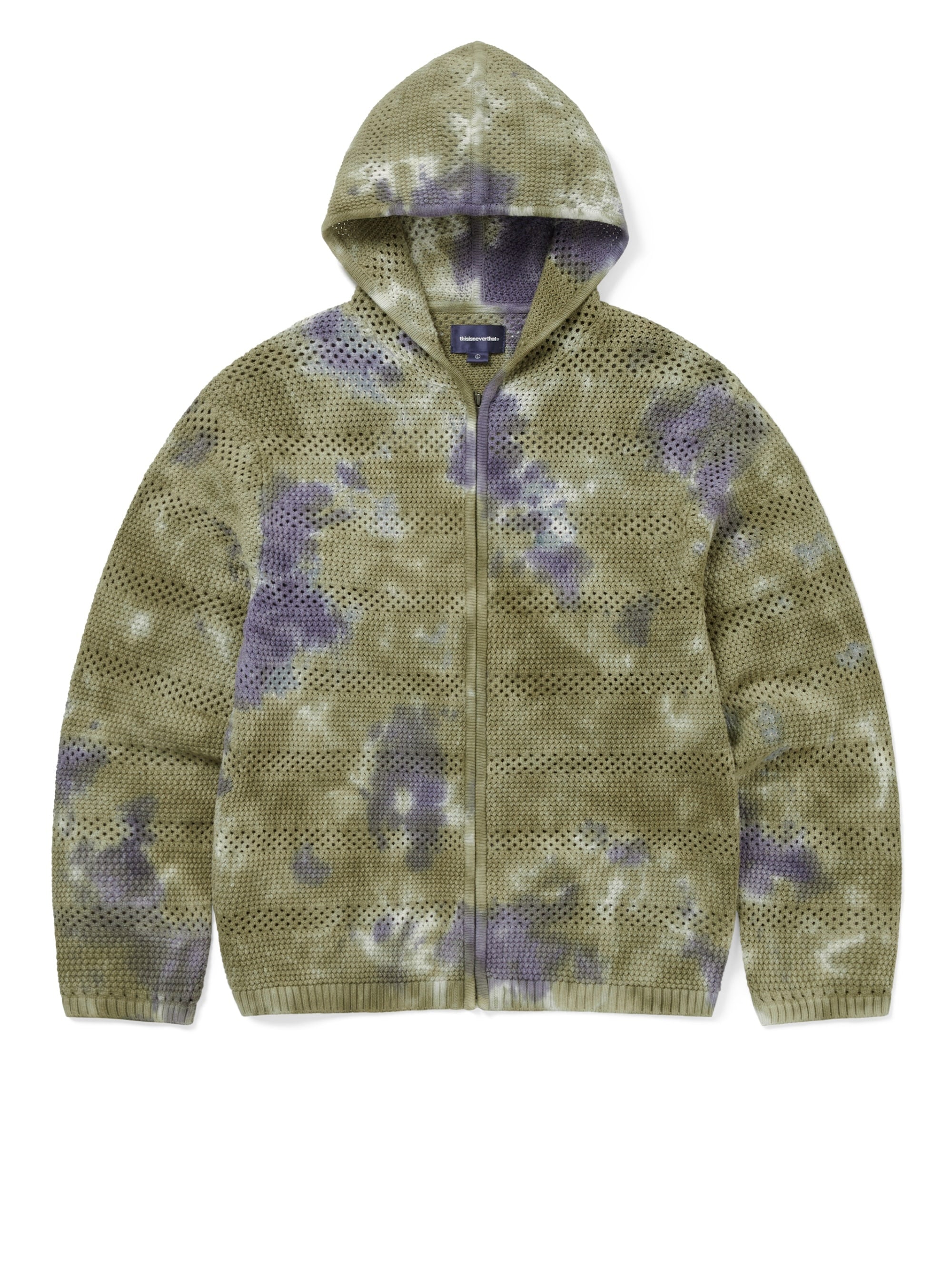 thisisneverthat - Crochet Knit Zip Hoodie (Olive Green) product image 1 | TRAB K-Fashion Australia