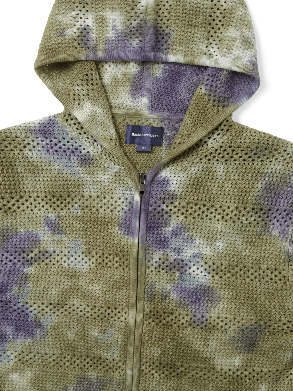 thisisneverthat - Crochet Knit Zip Hoodie (Olive Green) product image 2 | TRAB K-Fashion Australia