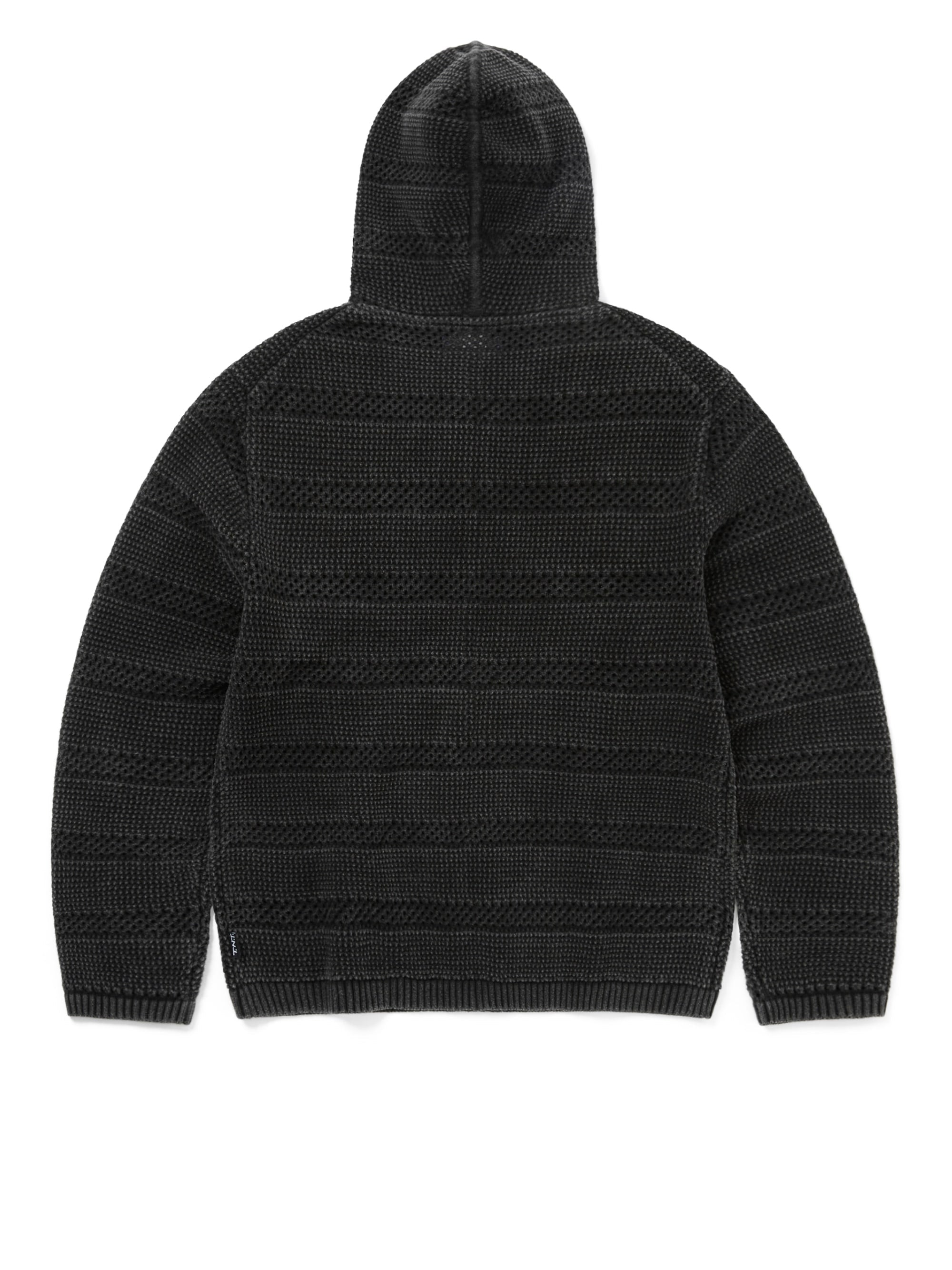 thisisneverthat - Crochet Knit Zip Hoodie (Washed Black) product image 3 | TRAB K-Fashion Australia