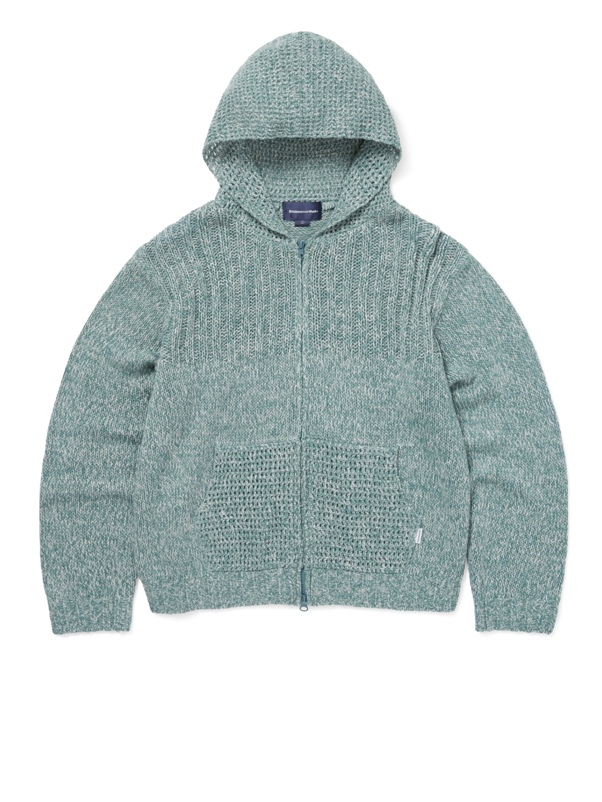 thisisneverthat - Crochet Knit Zip Up Hoodie Light (Blue) product image 1 | TRAB K-Fashion Australia