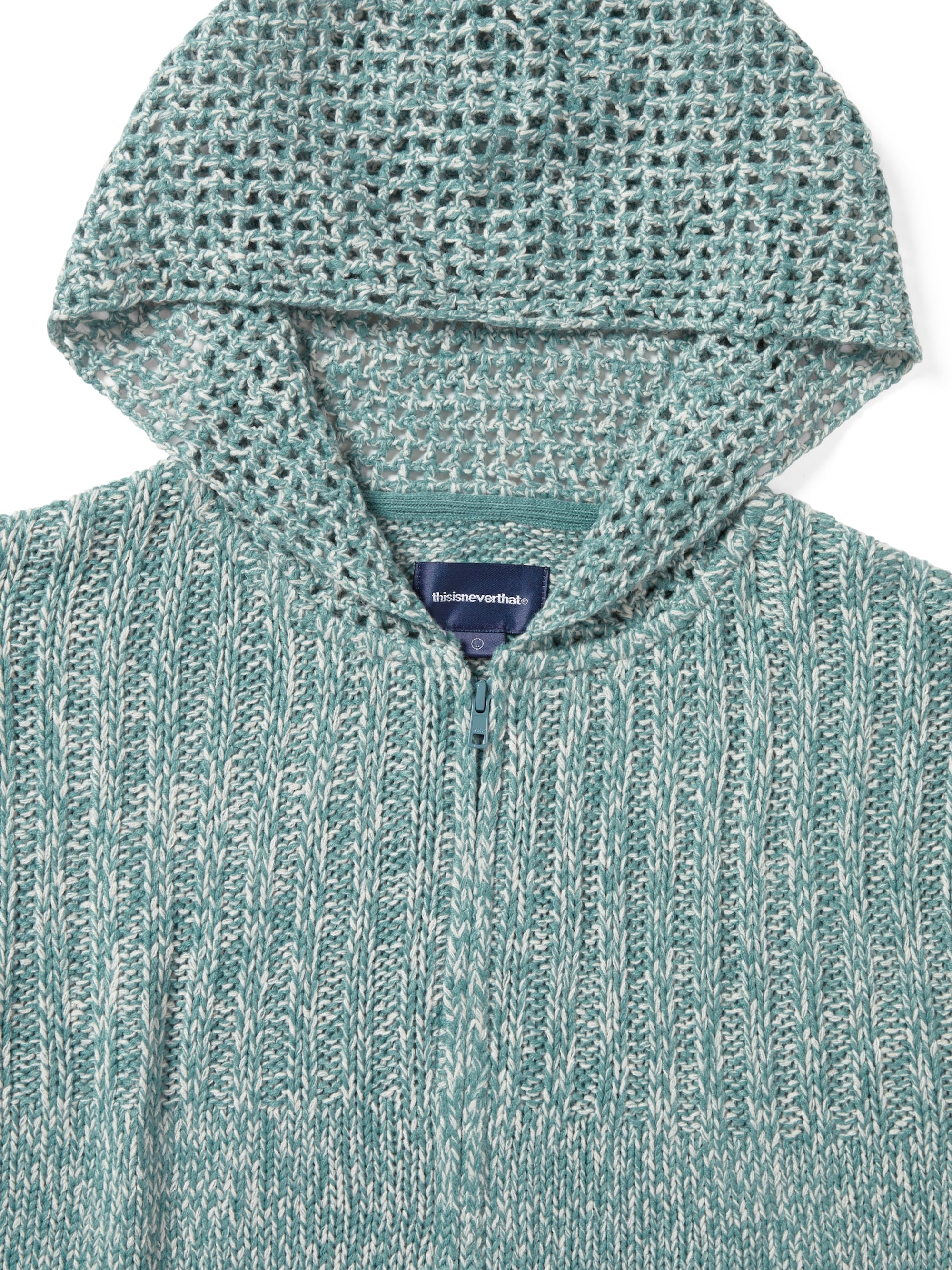 thisisneverthat - Crochet Knit Zip Up Hoodie Light (Blue) product image 2 | TRAB K-Fashion Australia