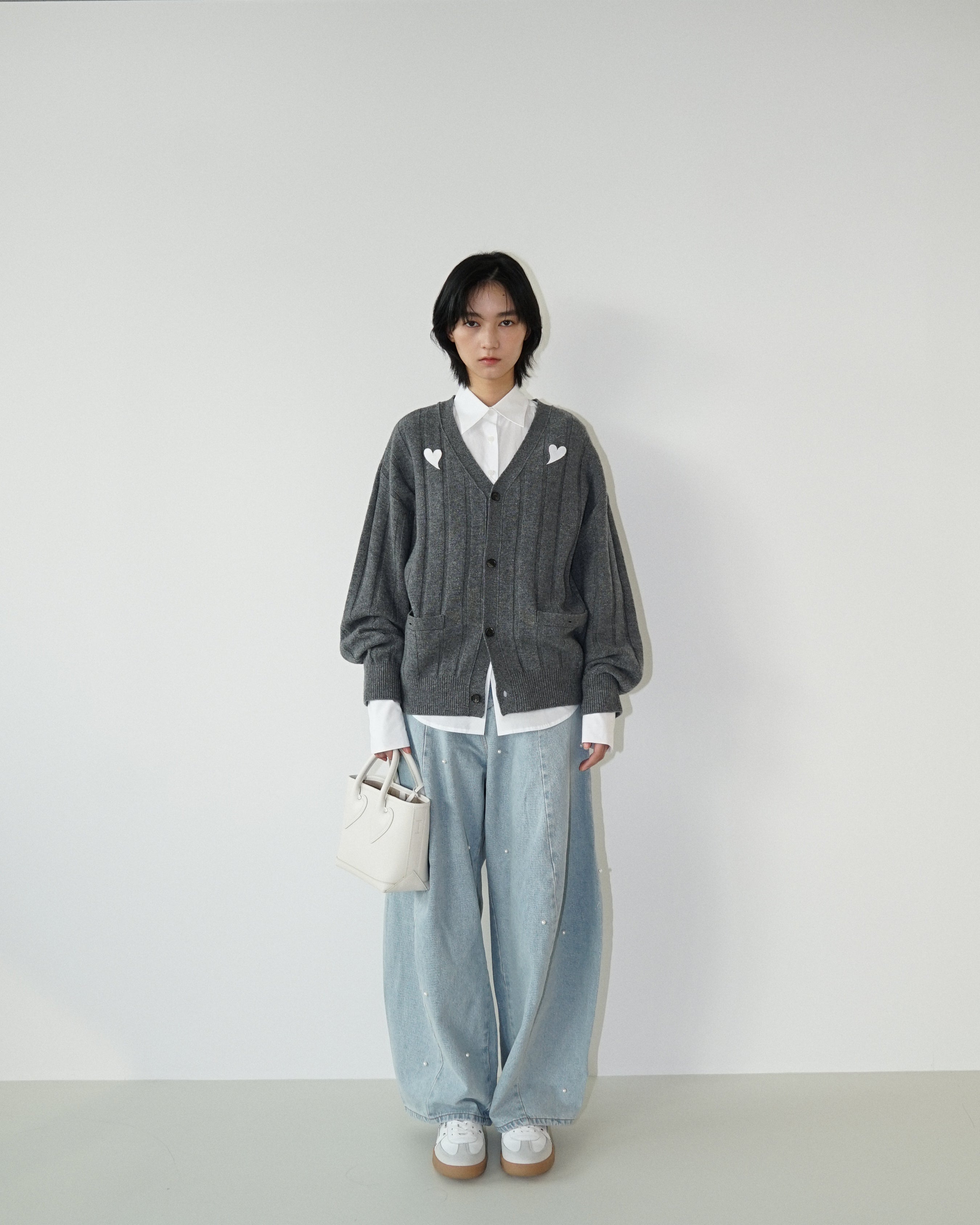 Kimhe Kim - Pearl Embellished Balloon Fit Jeans (Sky Blue) product image 2 | TRAB K-Fashion Australia