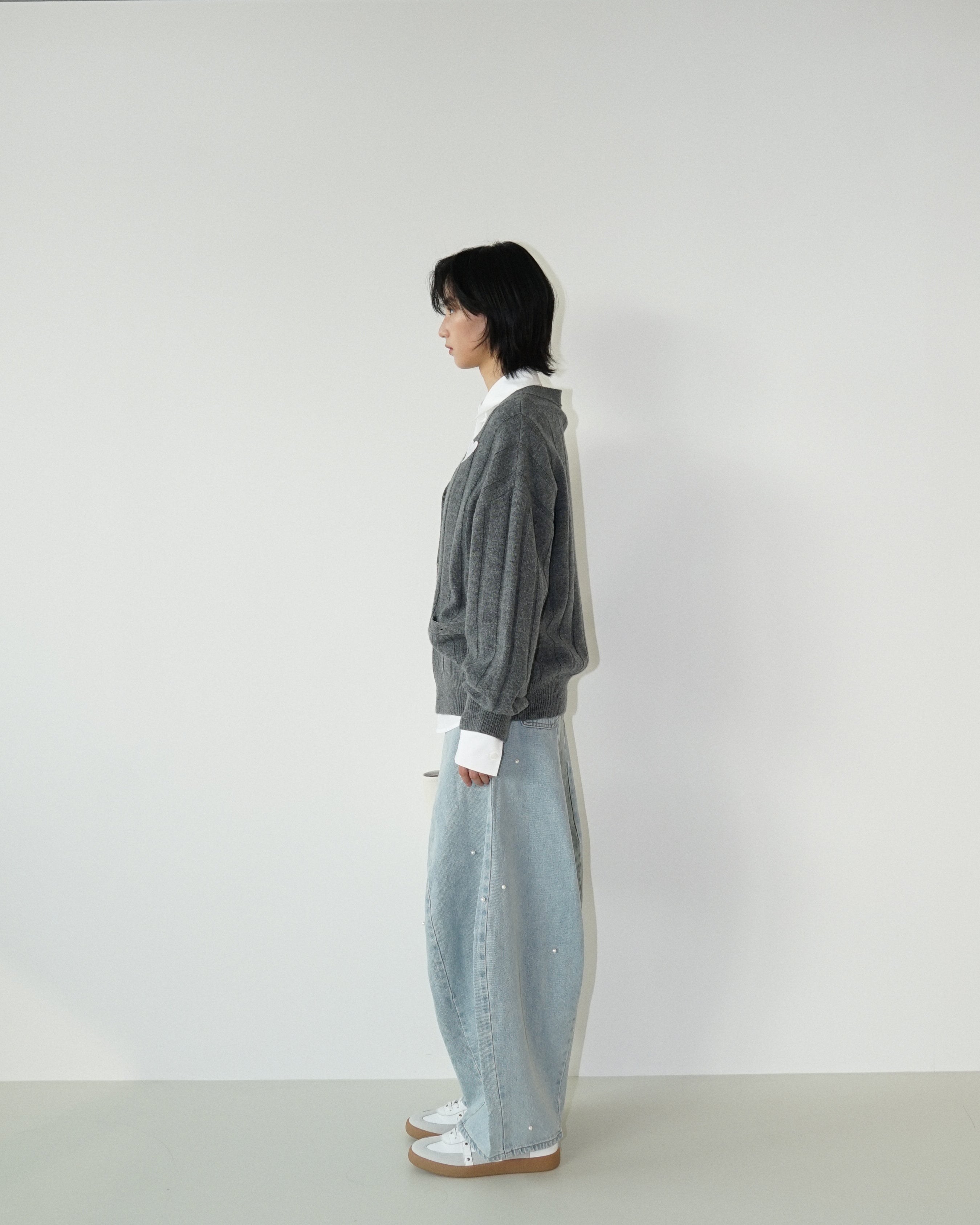 Kimhe Kim - Pearl Embellished Balloon Fit Jeans (Sky Blue) product image 4 | TRAB K-Fashion Australia