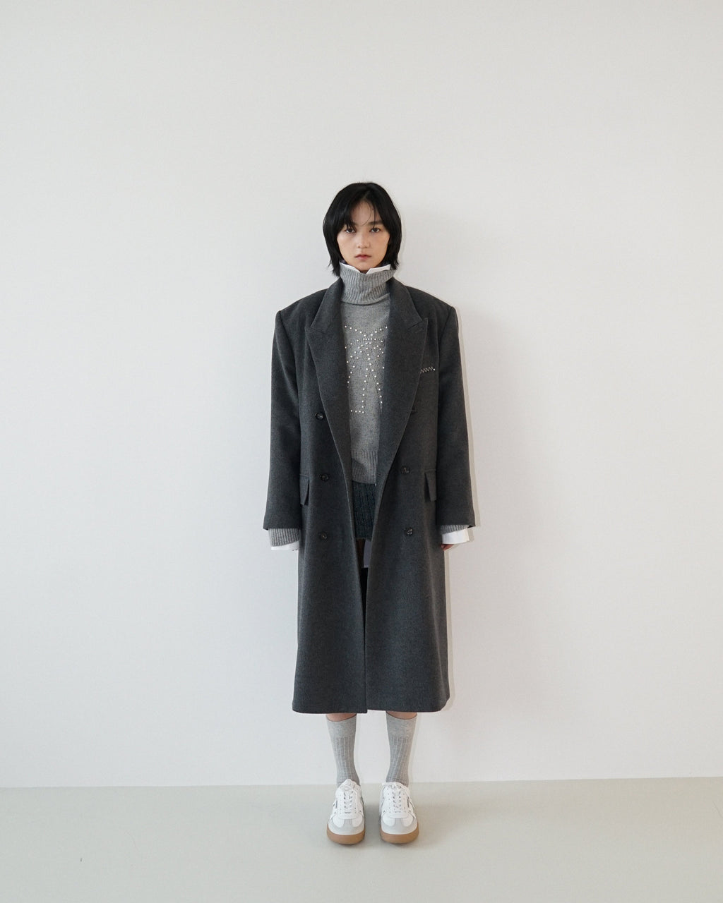 Kimhe Kim - Daniel Double Brestead Coat (Grey) product image 1 | TRAB K-Fashion Australia