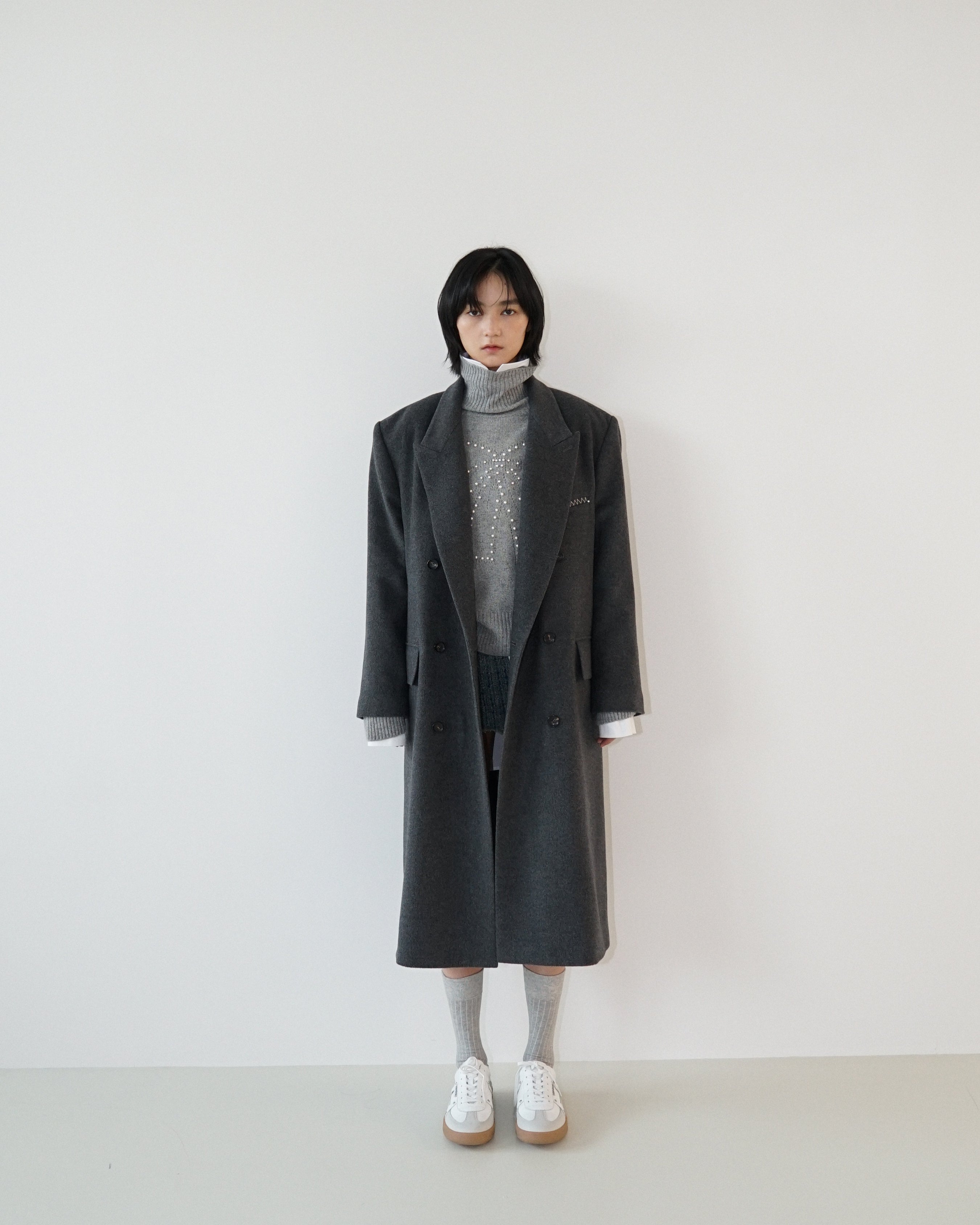 Kimhe Kim - Daniel Double Brestead Coat (Grey) product image 1 | TRAB K-Fashion Australia