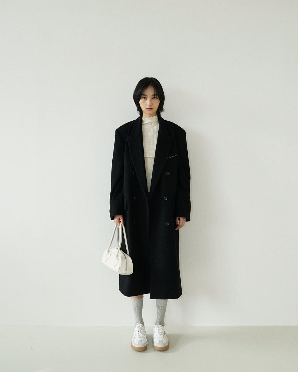 Kimhe Kim - Daniel Double Brestead Coat (Black) product image 1 | TRAB K-Fashion Australia