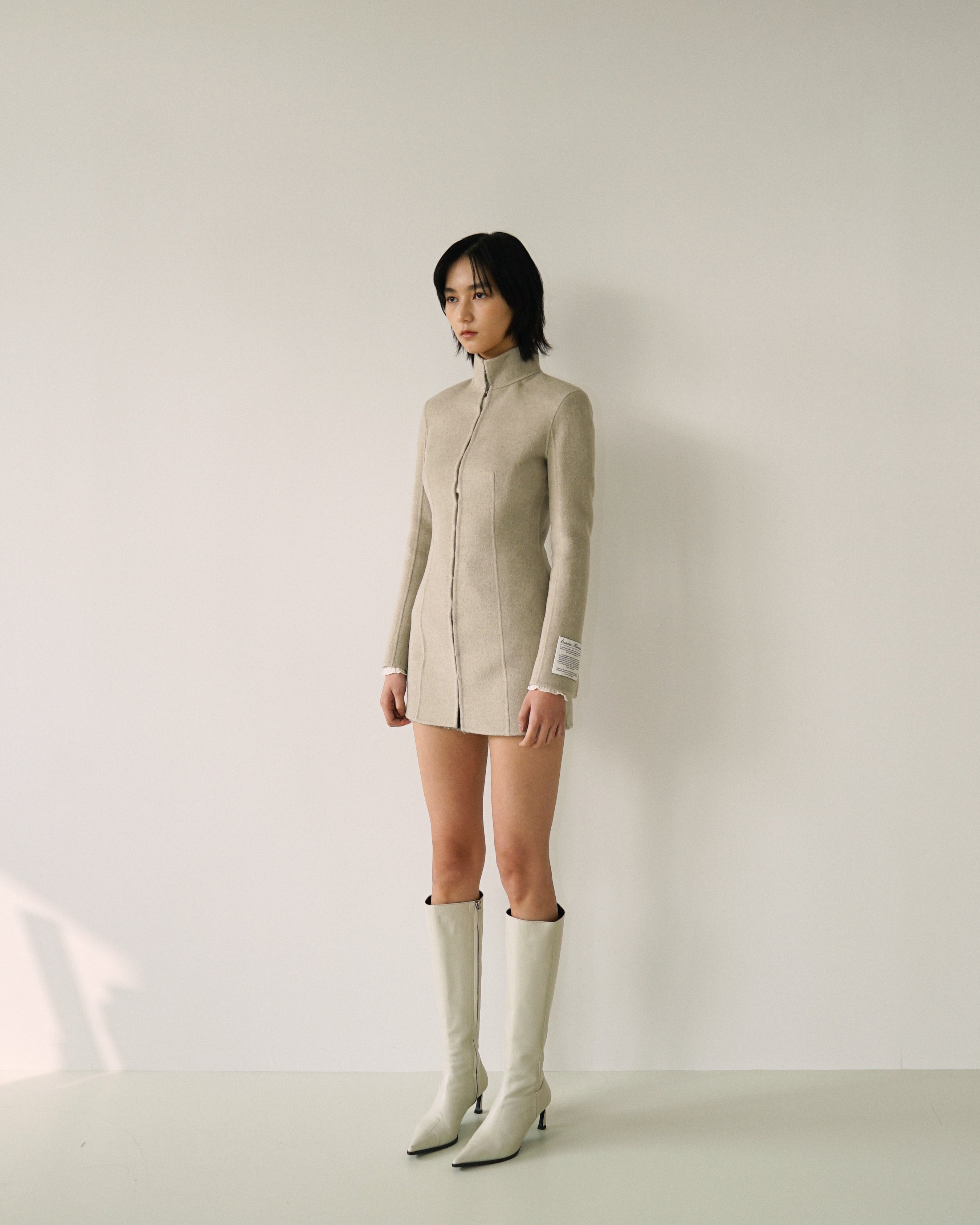 Kimhe Kim - Stockman Cashmere Jacket (Light Grey) product image 2 | TRAB K-Fashion Australia