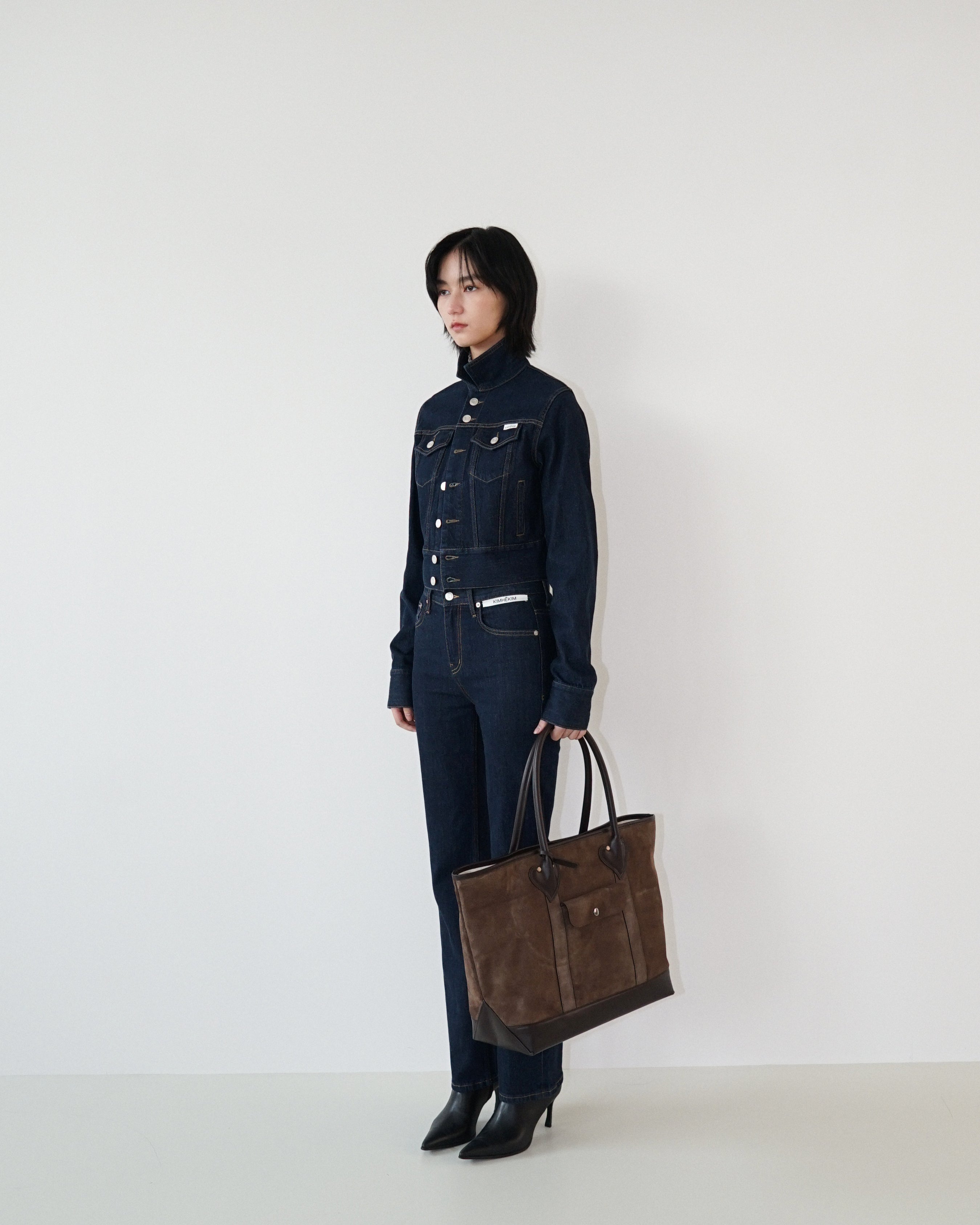 Kimhe Kim - Lesley Denim Cropped Jacket (Indigo Blue) product image 5 | TRAB K-Fashion Australia