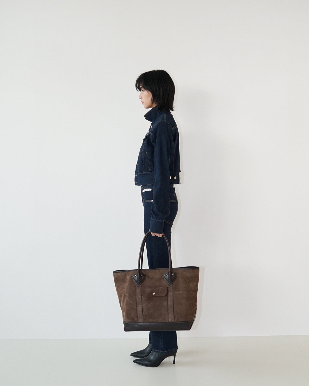 Kimhe Kim - Lesley Denim Cropped Jacket (Indigo Blue) product image 2 | TRAB K-Fashion Australia
