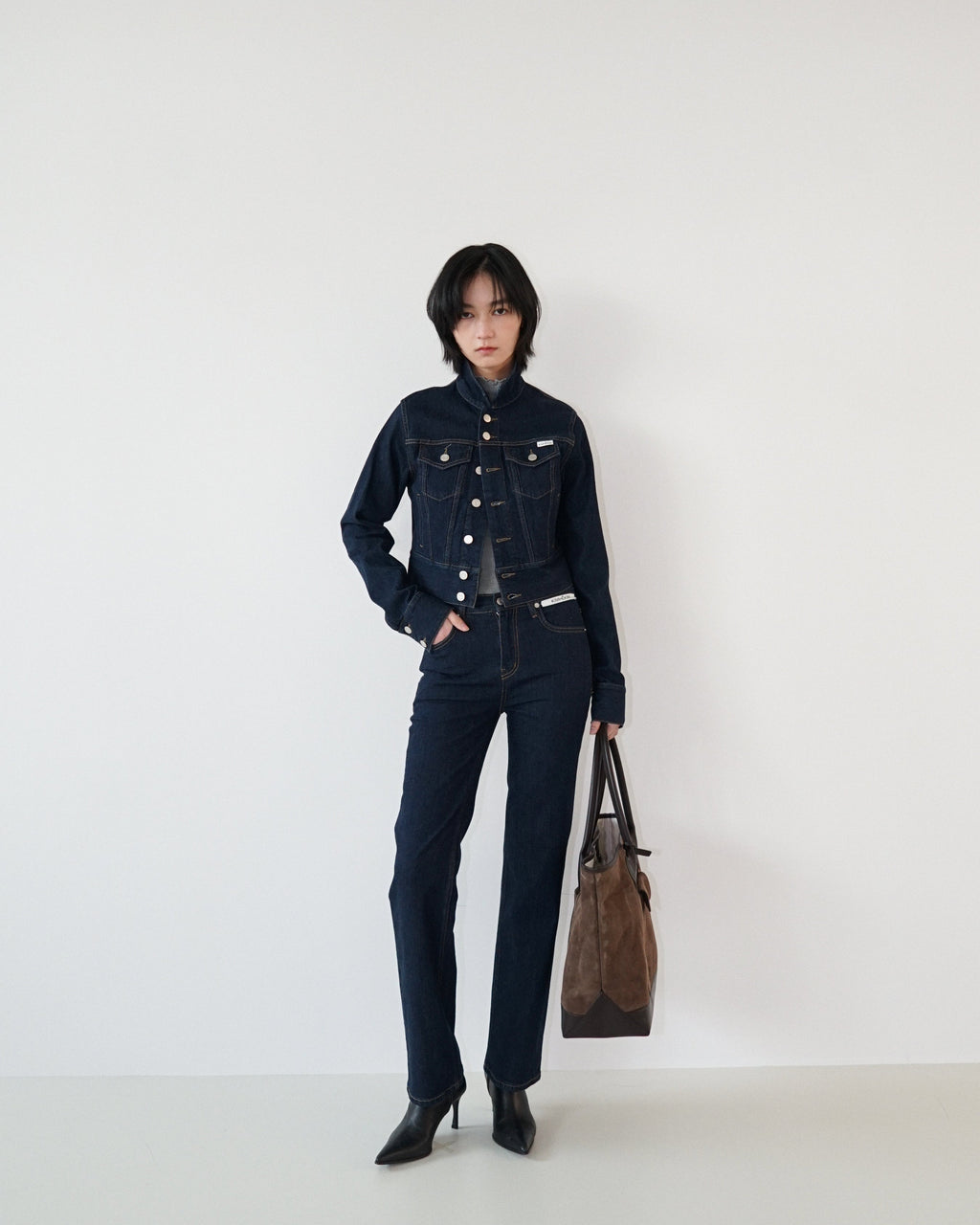 Kimhe Kim - Lesley Denim Cropped Jacket (Indigo Blue) product image 4 | TRAB K-Fashion Australia