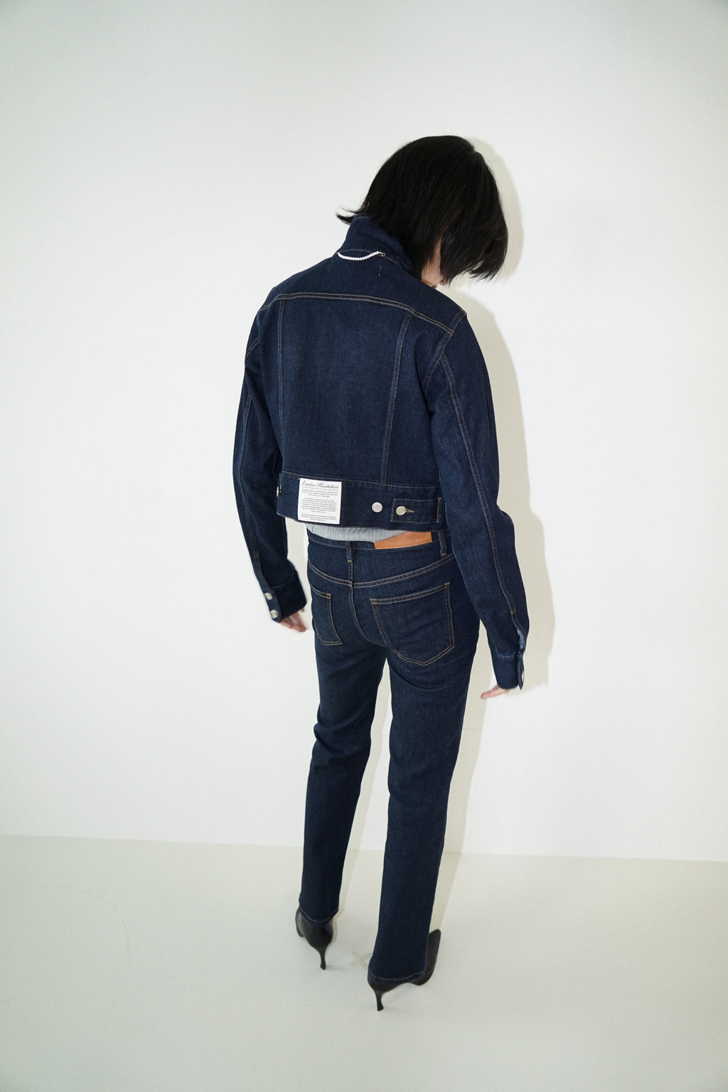 Kimhe Kim - Lesley Denim Cropped Jacket (Indigo Blue) product image 10 | TRAB K-Fashion Australia