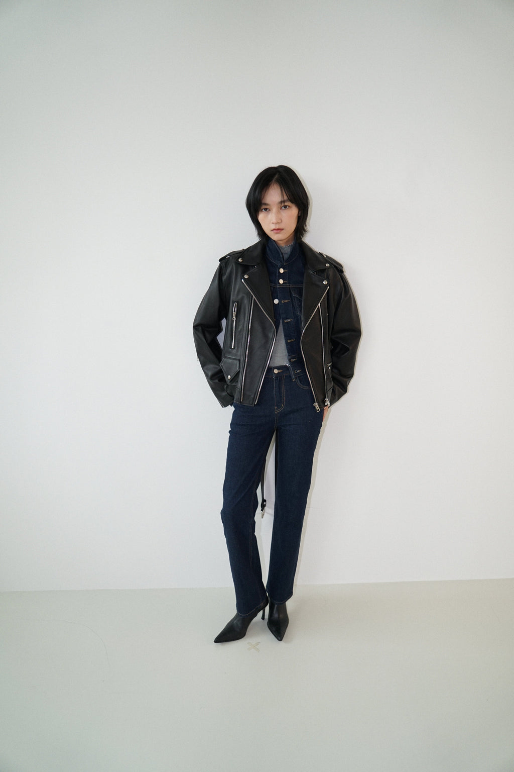 Kimhe Kim - Leather Biker Jacket (Black) product image 8 | TRAB K-Fashion Australia