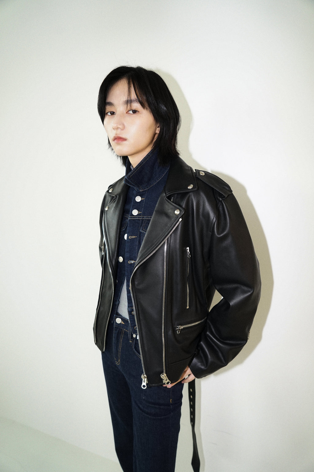 Kimhe Kim - Leather Biker Jacket (Black) product image 5 | TRAB K-Fashion Australia