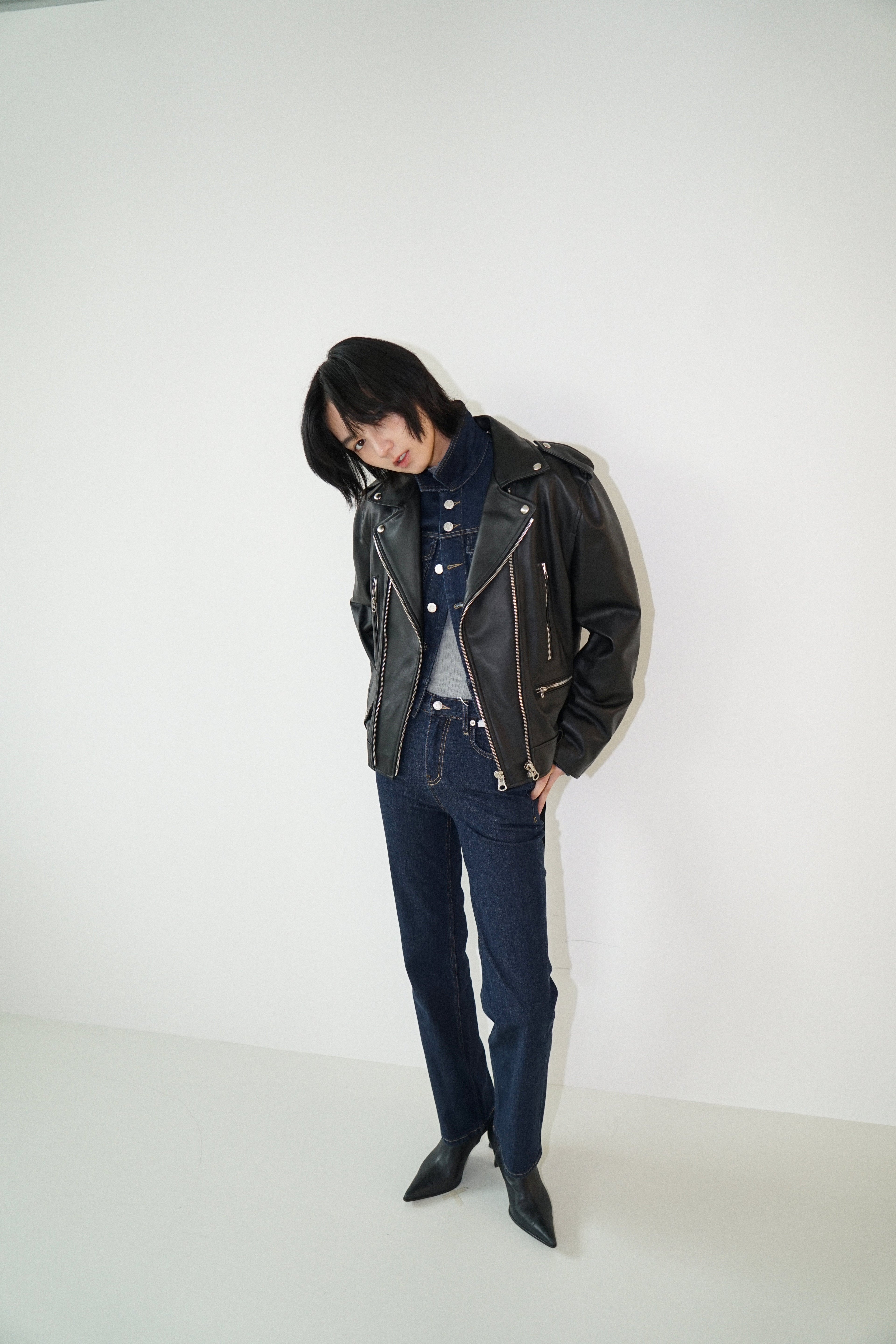 Kimhe Kim - Leather Biker Jacket (Black) product image 6 | TRAB K-Fashion Australia