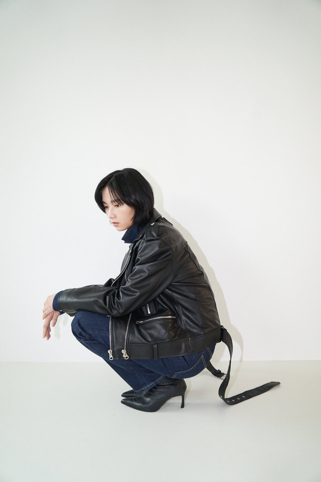 Kimhe Kim - Leather Biker Jacket (Black) product image 10 | TRAB K-Fashion Australia