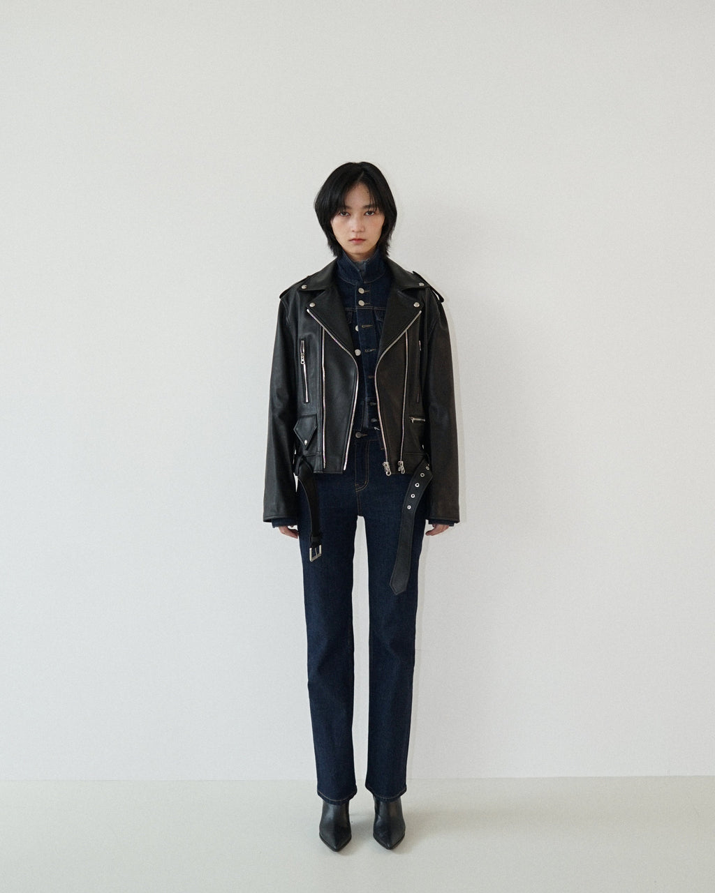 Kimhe Kim - Leather Biker Jacket (Black) product image 1 | TRAB K-Fashion Australia