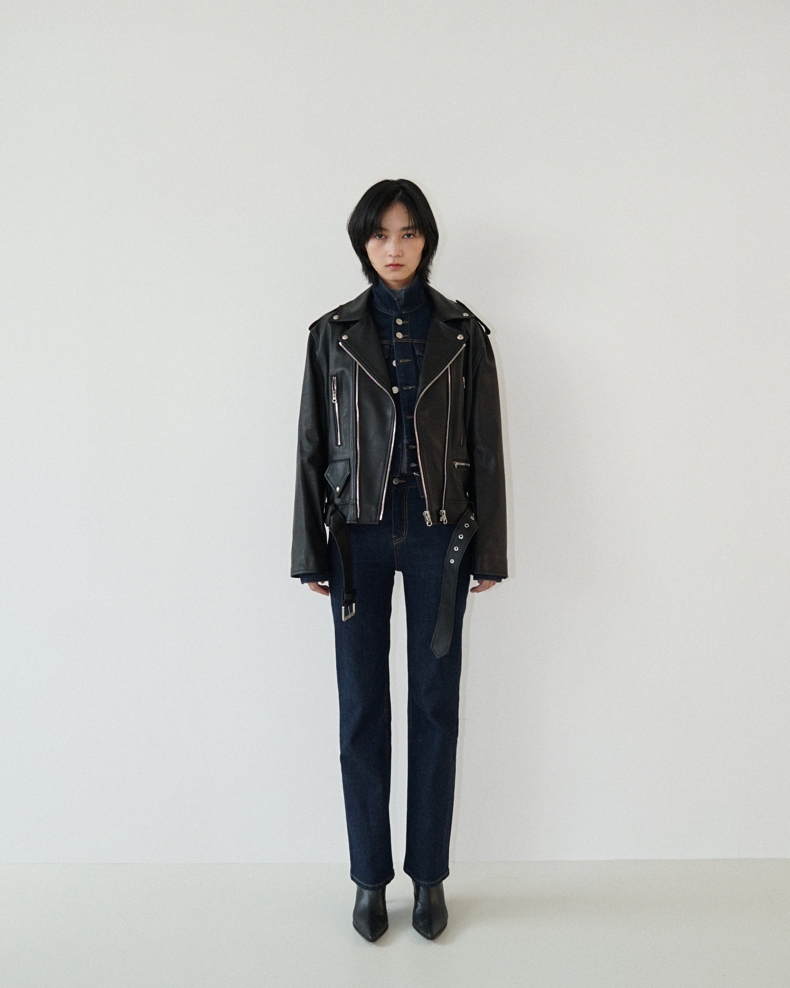 Kimhe Kim - Leather Biker Jacket (Black) product image 1 | TRAB K-Fashion Australia