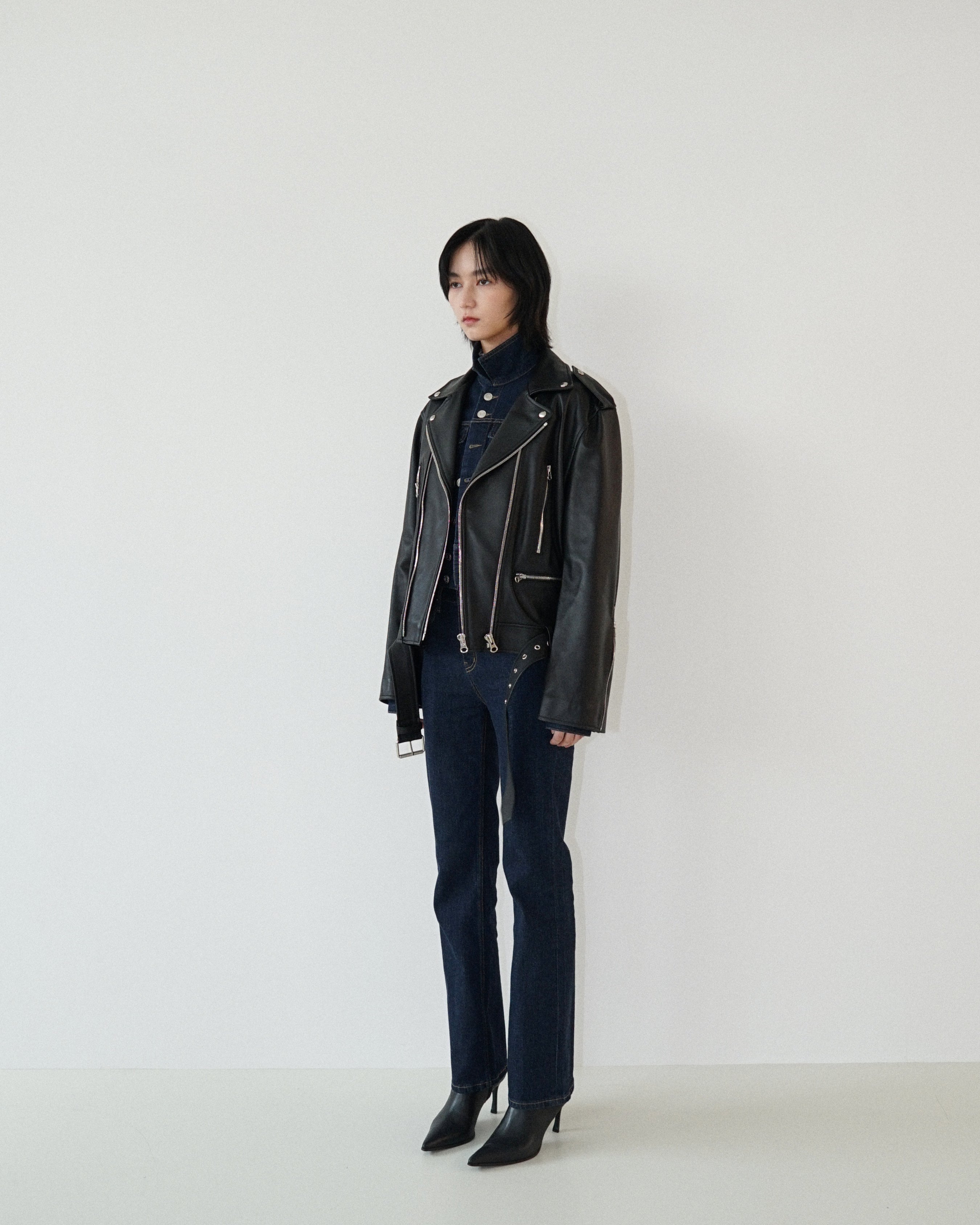 Kimhe Kim - Leather Biker Jacket (Black) product image 2 | TRAB K-Fashion Australia