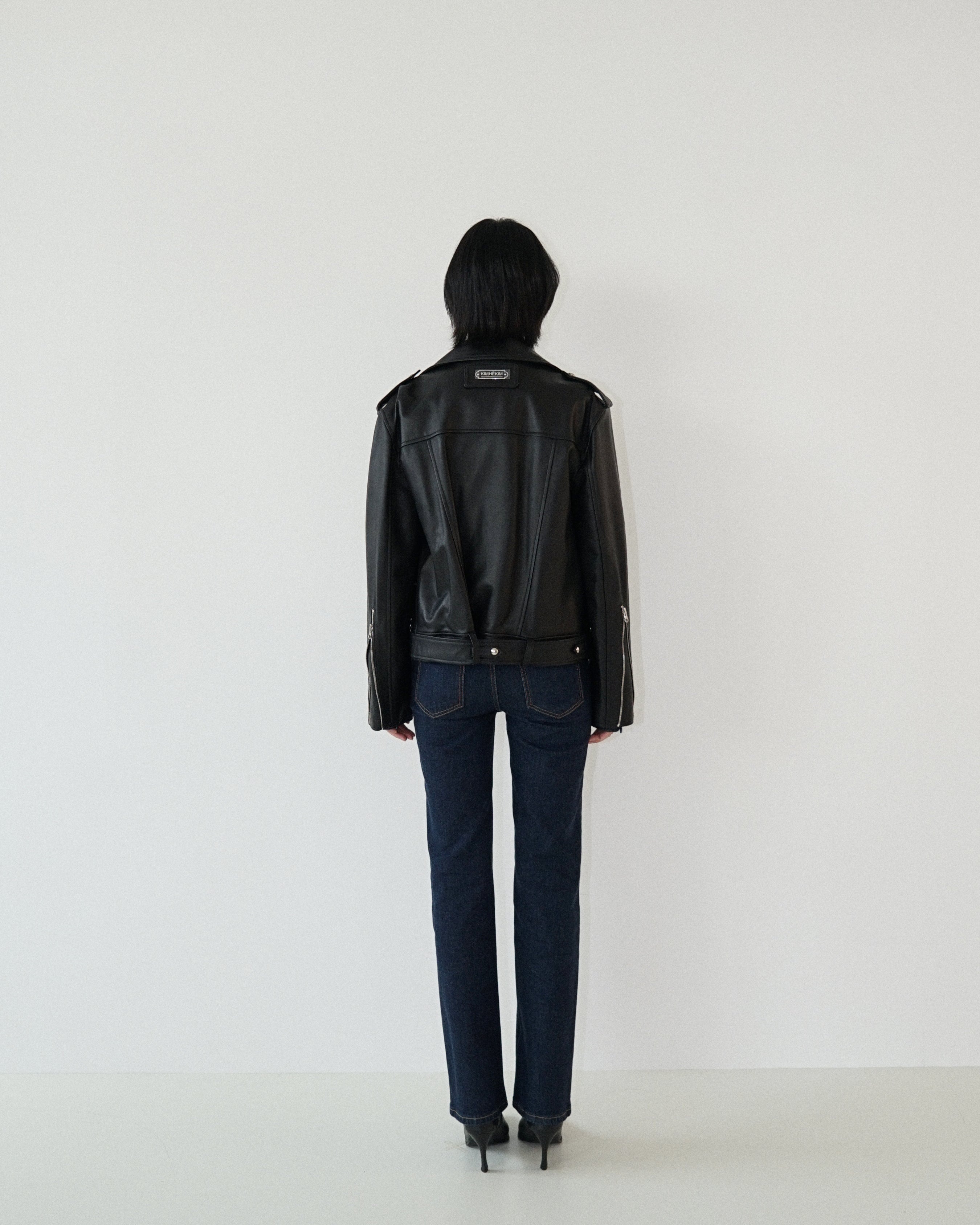 Kimhe Kim - Leather Biker Jacket (Black) product image 4 | TRAB K-Fashion Australia