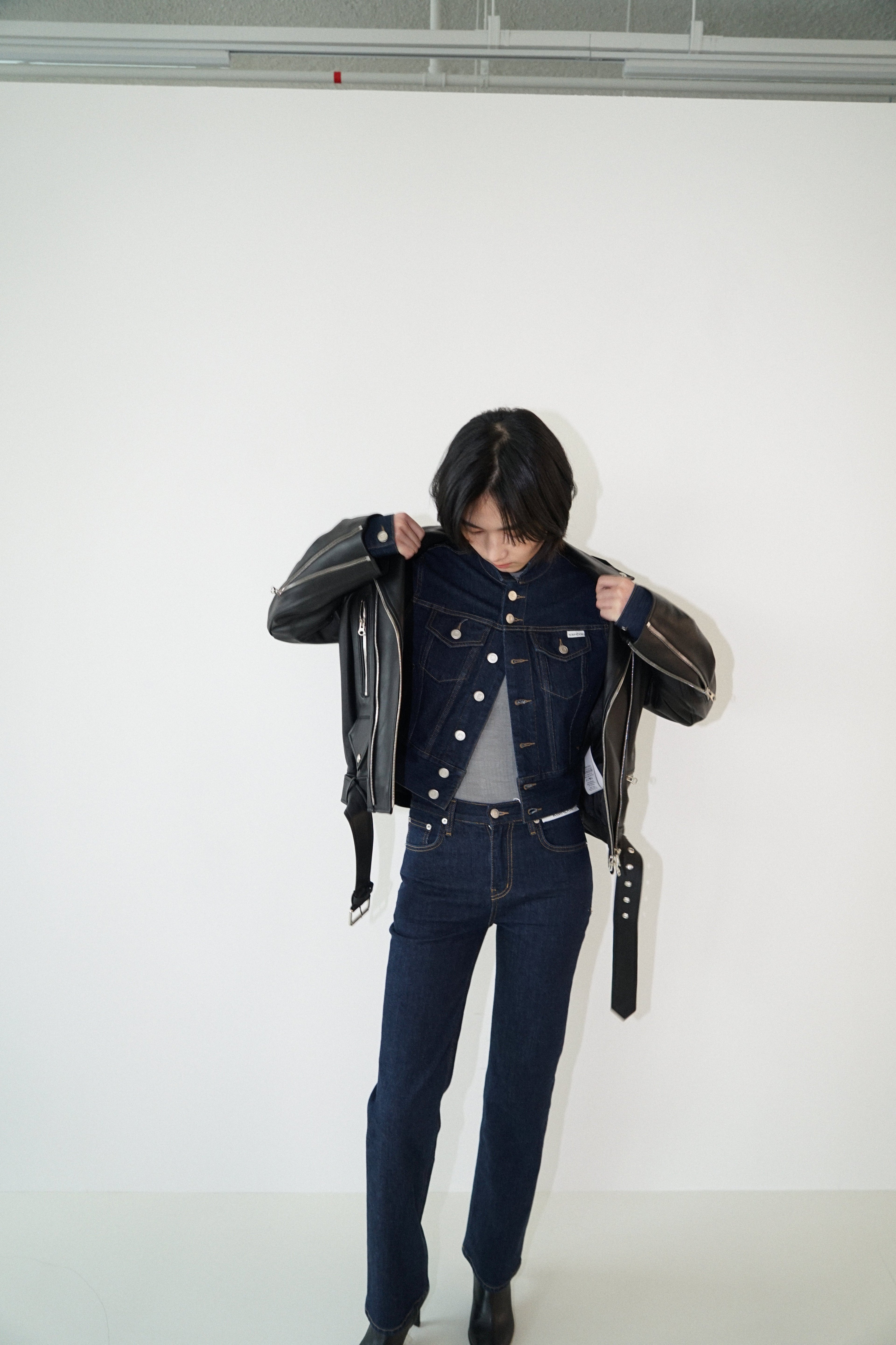 Kimhe Kim - Leather Biker Jacket (Black) product image 7 | TRAB K-Fashion Australia