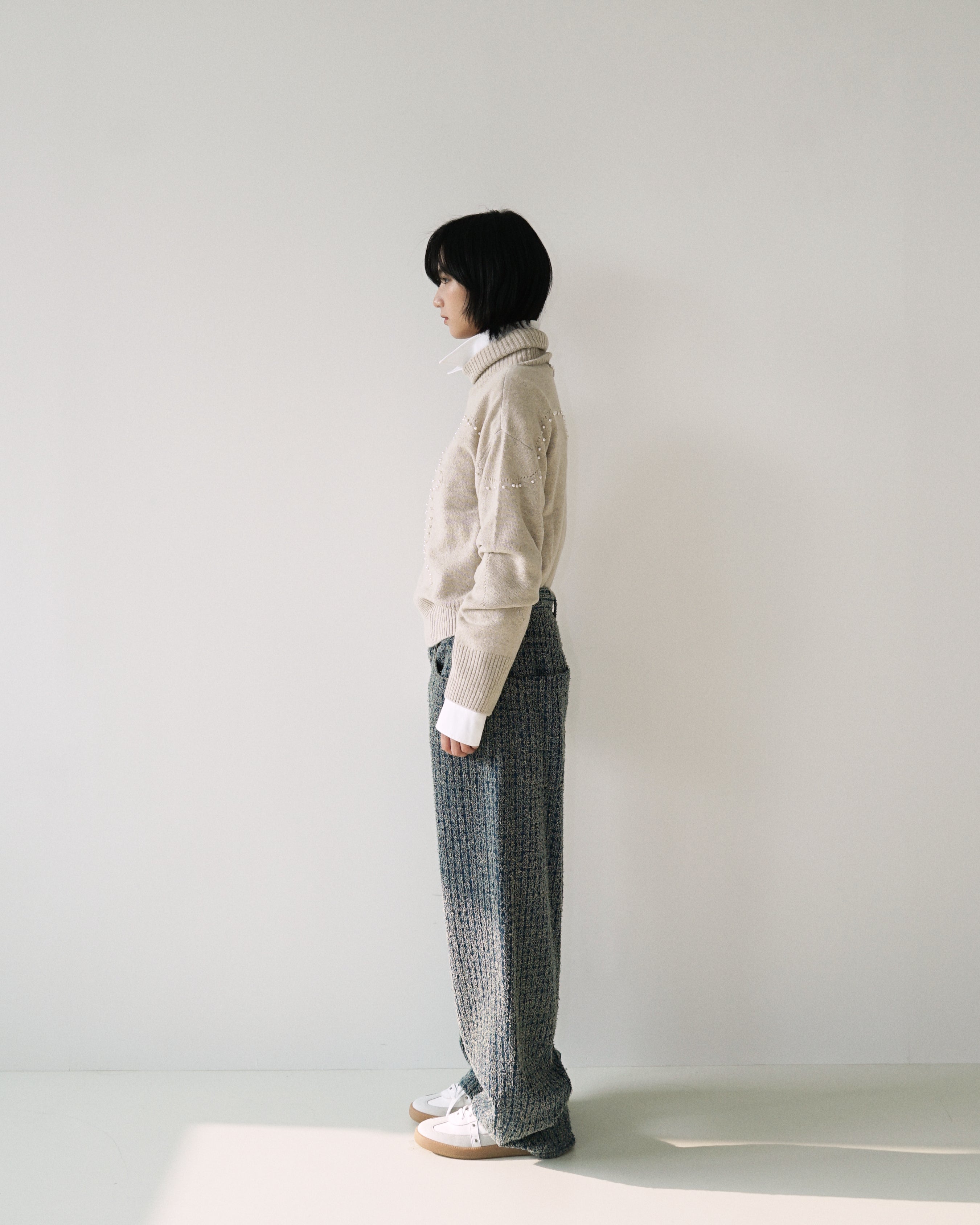 Kimhe Kim - Pearl Embellished Pointelle Sweater (Beige) product image 3 | TRAB K-Fashion Australia