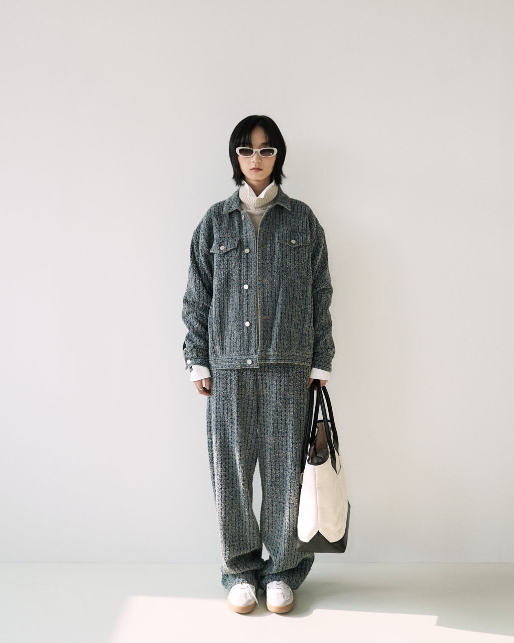 Kimhe Kim - Denim Tweed Jacket (Blue) product image 1 | TRAB K-Fashion Australia
