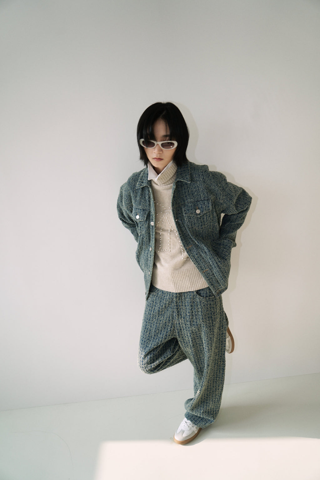 Kimhe Kim - Denim Tweed Jacket (Blue) product image 7 | TRAB K-Fashion Australia