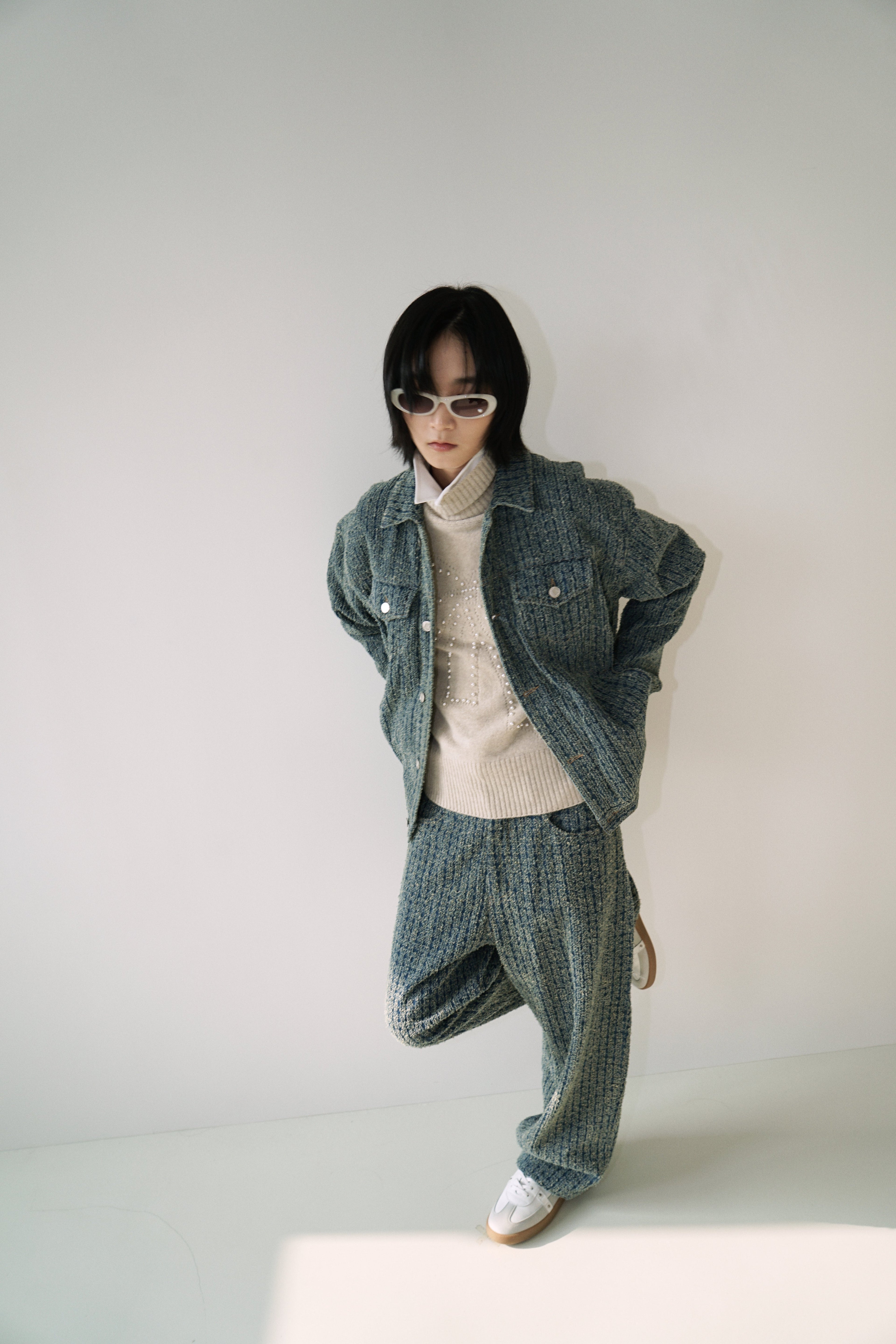 Kimhe Kim - Denim Tweed Jacket (Blue) product image 7 | TRAB K-Fashion Australia