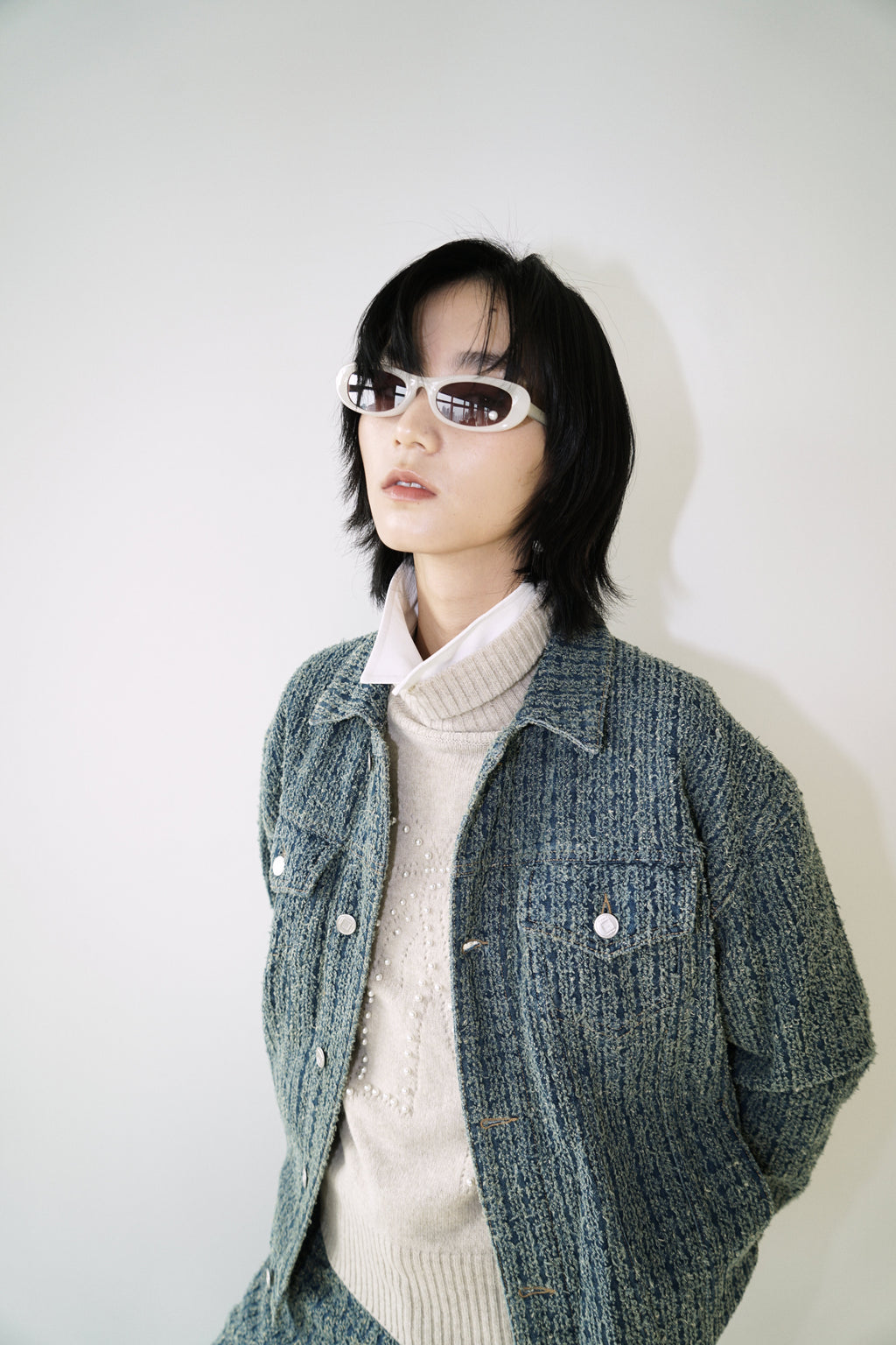 Kimhe Kim - Denim Tweed Jacket (Blue) product image 8 | TRAB K-Fashion Australia