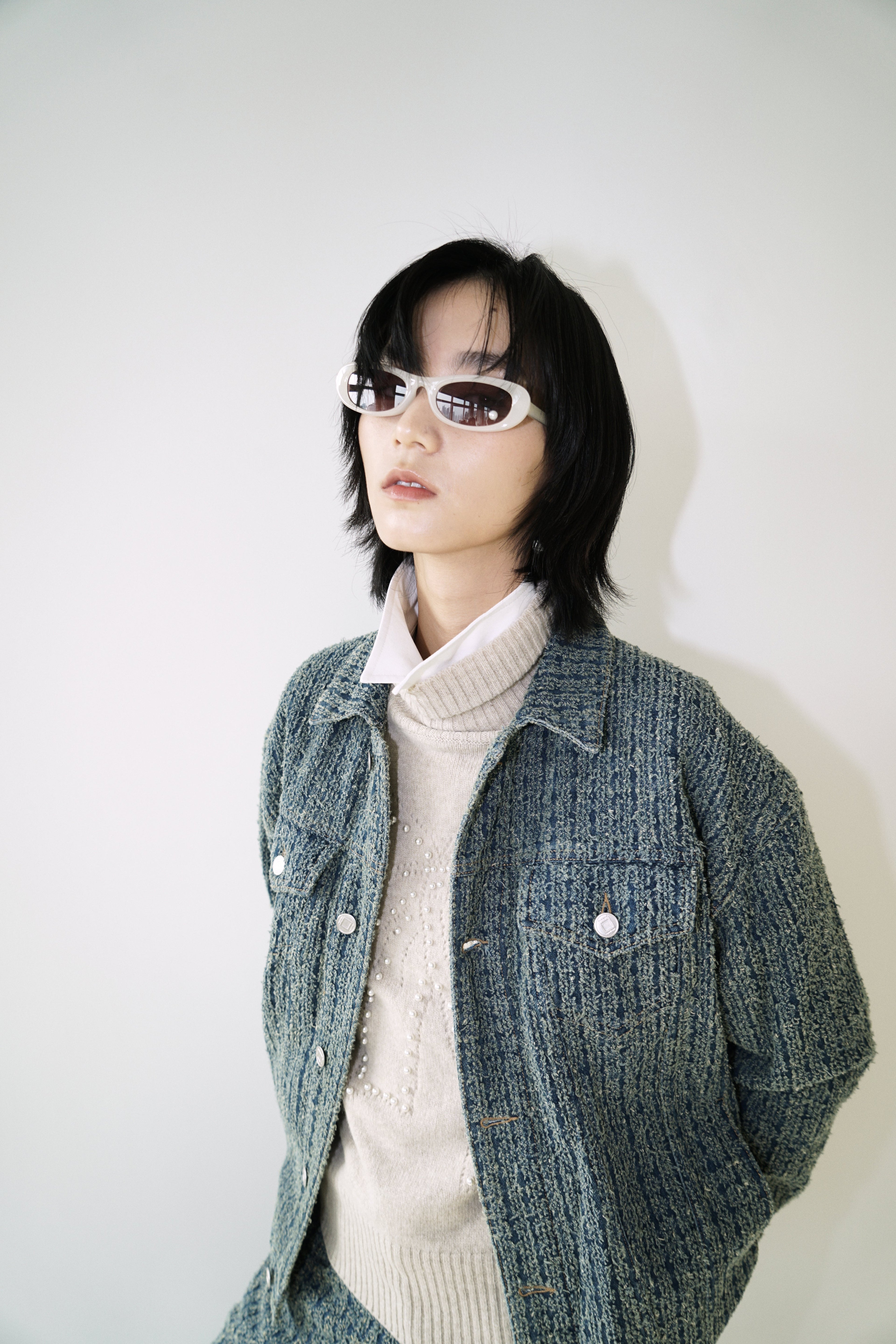Kimhe Kim - Denim Tweed Jacket (Blue) product image 8 | TRAB K-Fashion Australia