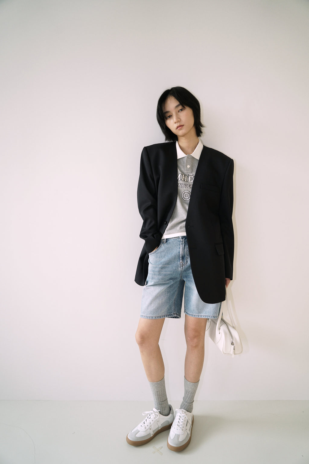 Kimhe Kim - Victor Collarless Jacket (Navy) product image 7 | TRAB K-Fashion Australia