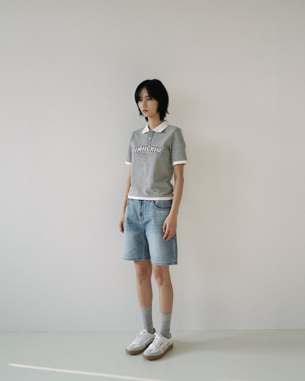 Kimhe Kim - Pearl Embellished Denim Shorts (Sky Blue) product image 3 | TRAB K-Fashion Australia