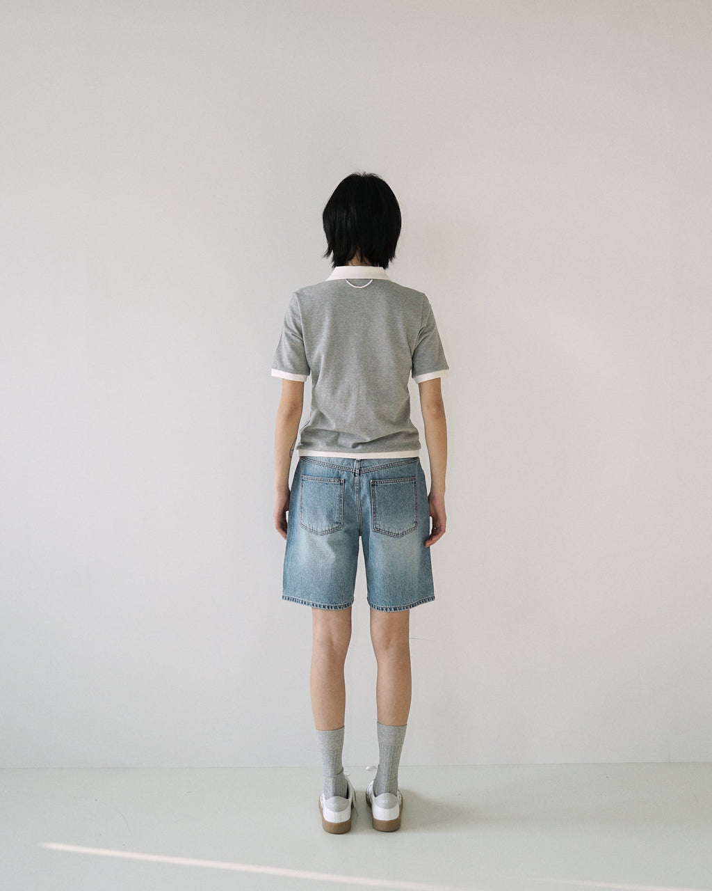 Kimhe Kim - Pearl Embellished Denim Shorts (Sky Blue) product image 5 | TRAB K-Fashion Australia