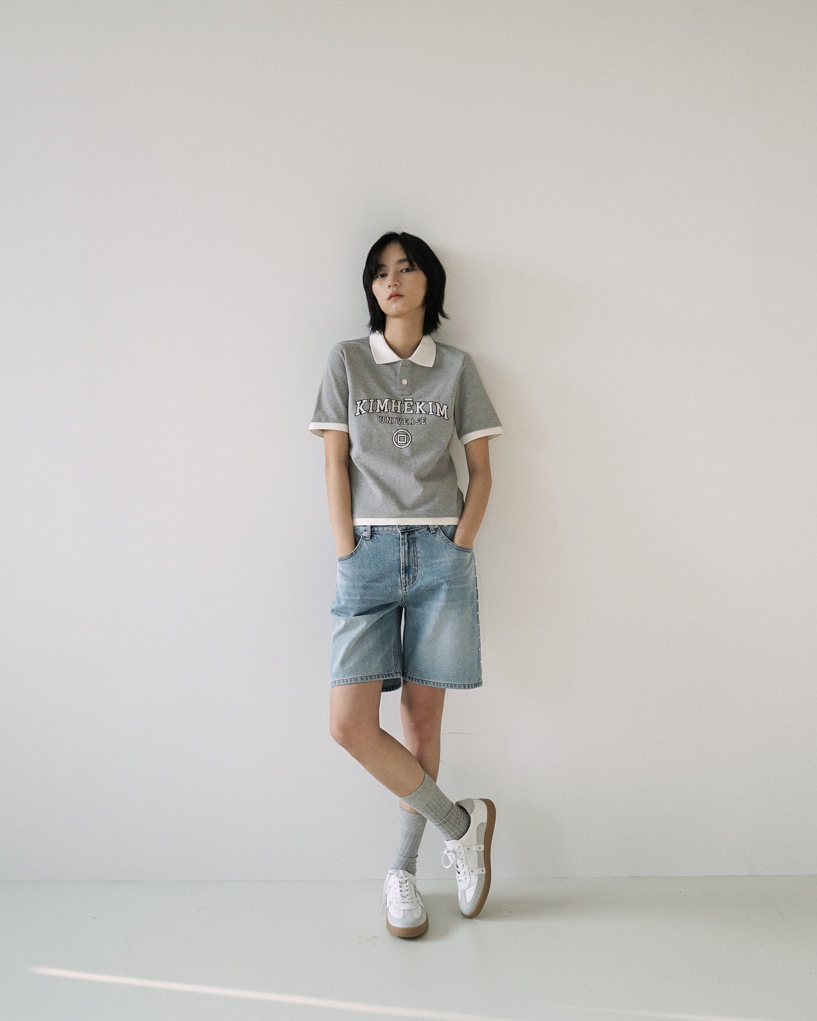 Kimhe Kim - Pearl Embellished Denim Shorts (Sky Blue) product image 6 | TRAB K-Fashion Australia