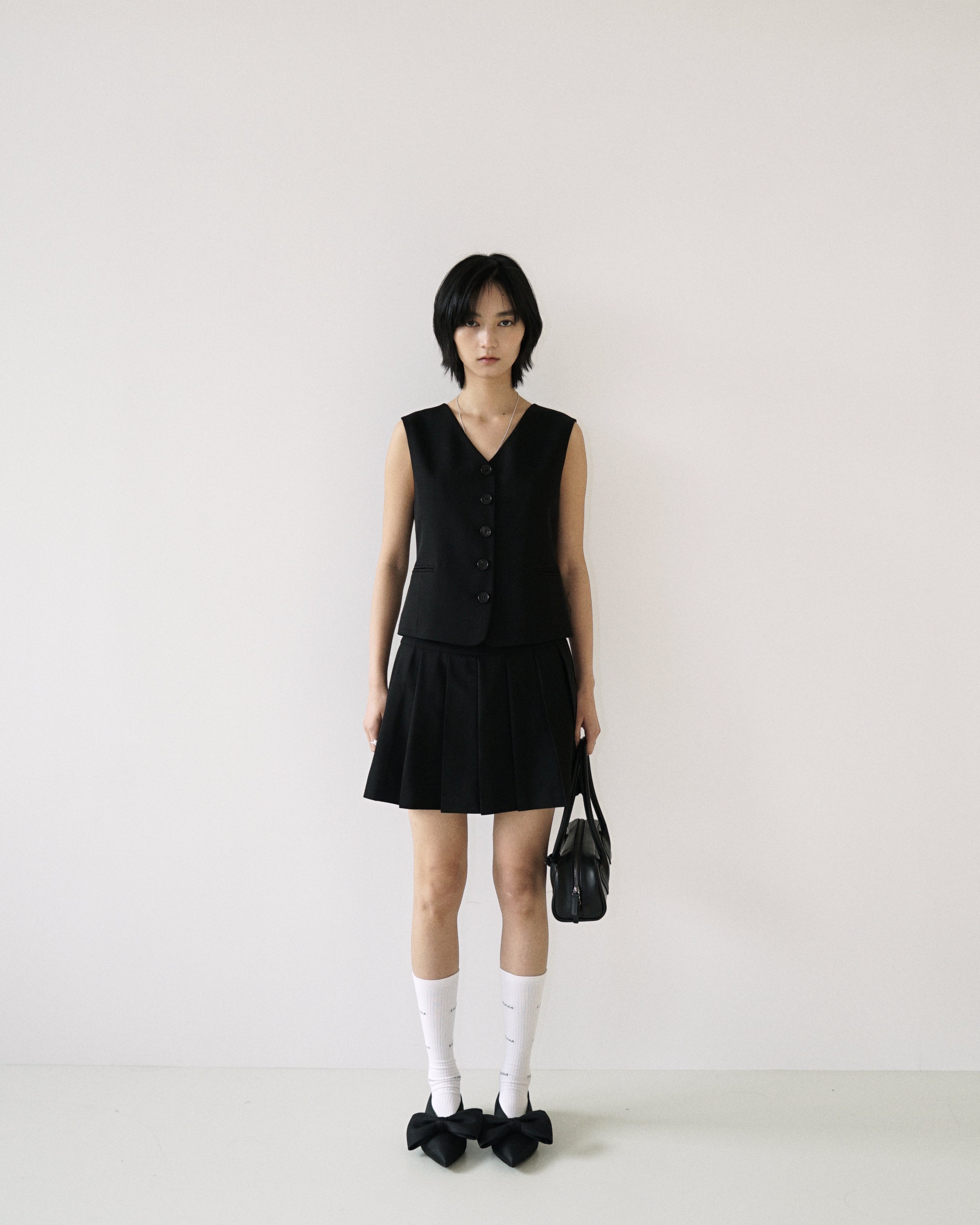 Kimhe Kim - Wool-Blend Belted Skirt (Black) product image 2 | TRAB K-Fashion Australia