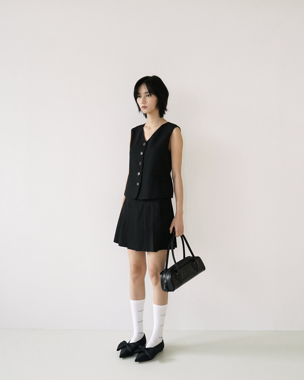 Kimhe Kim - Wool-Blend Belted Skirt (Black) product image 3 | TRAB K-Fashion Australia