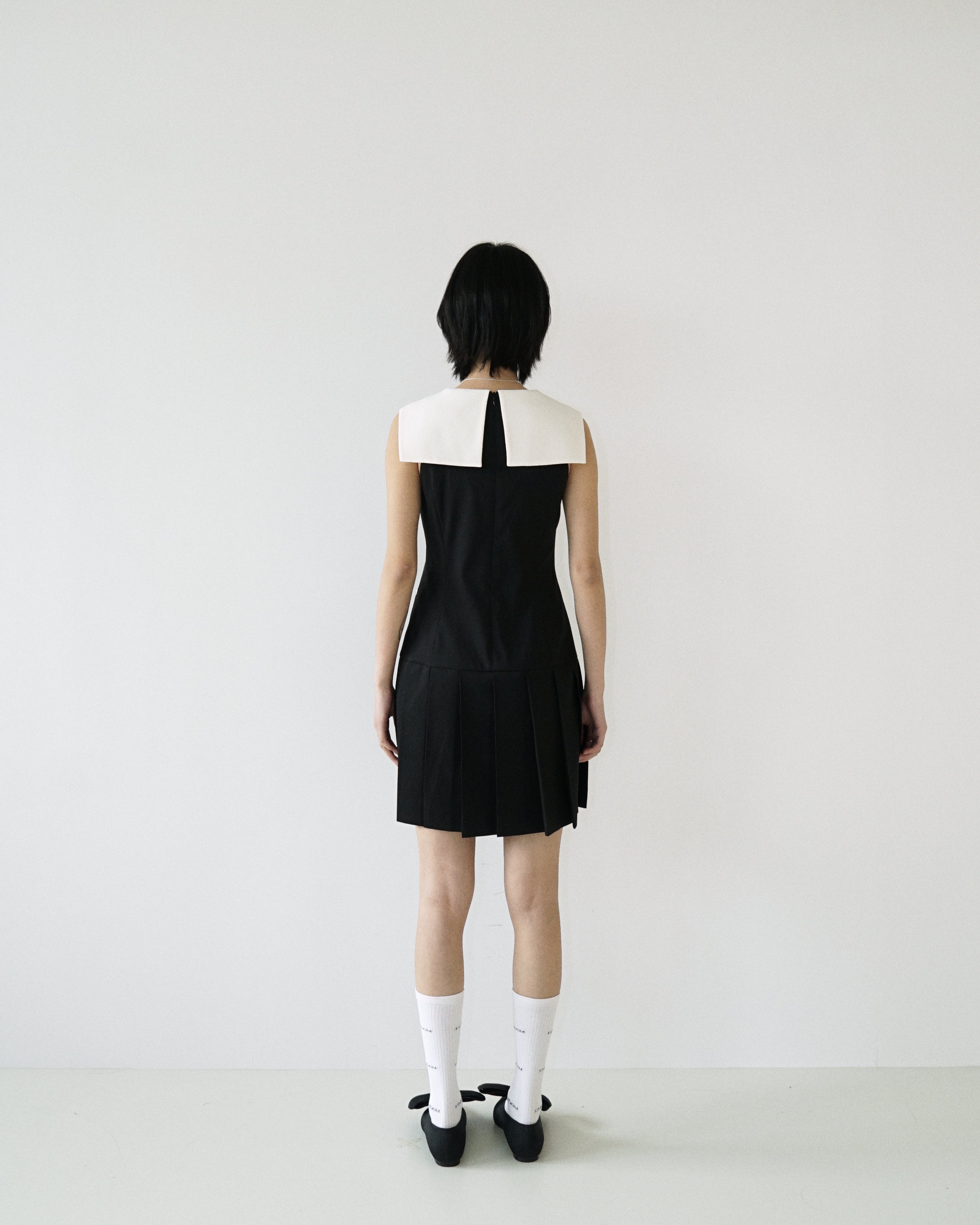 Kimhe Kim - Malevich Sailor Collar Pleated Sleeveless Dress (Black/Ivory) product image 5 | TRAB K-Fashion Australia