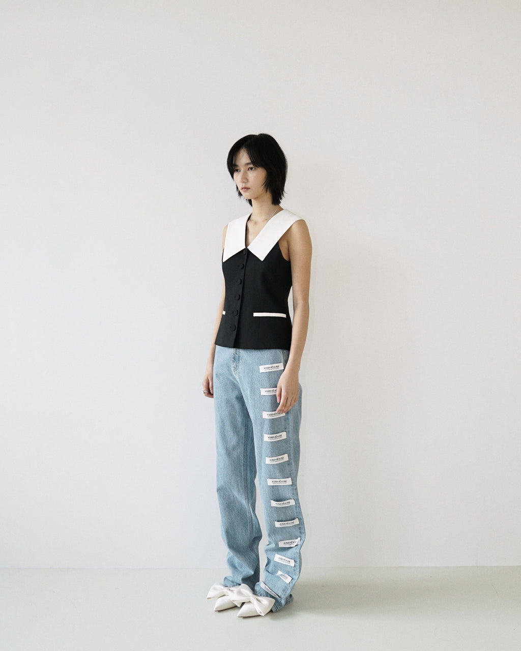 Kimhe Kim - Malevich Sailor Collar Vest (Black/Ivory) product image 3 | TRAB K-Fashion Australia